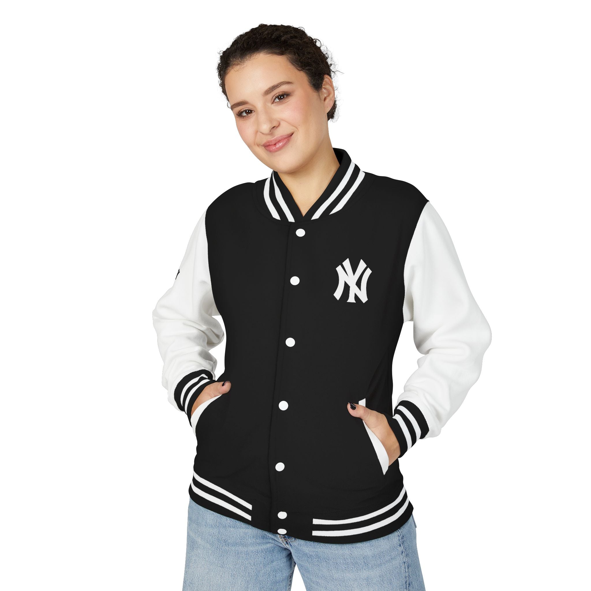 New York Letterman Jacket Varsity Style Red & White Baseball Jacket