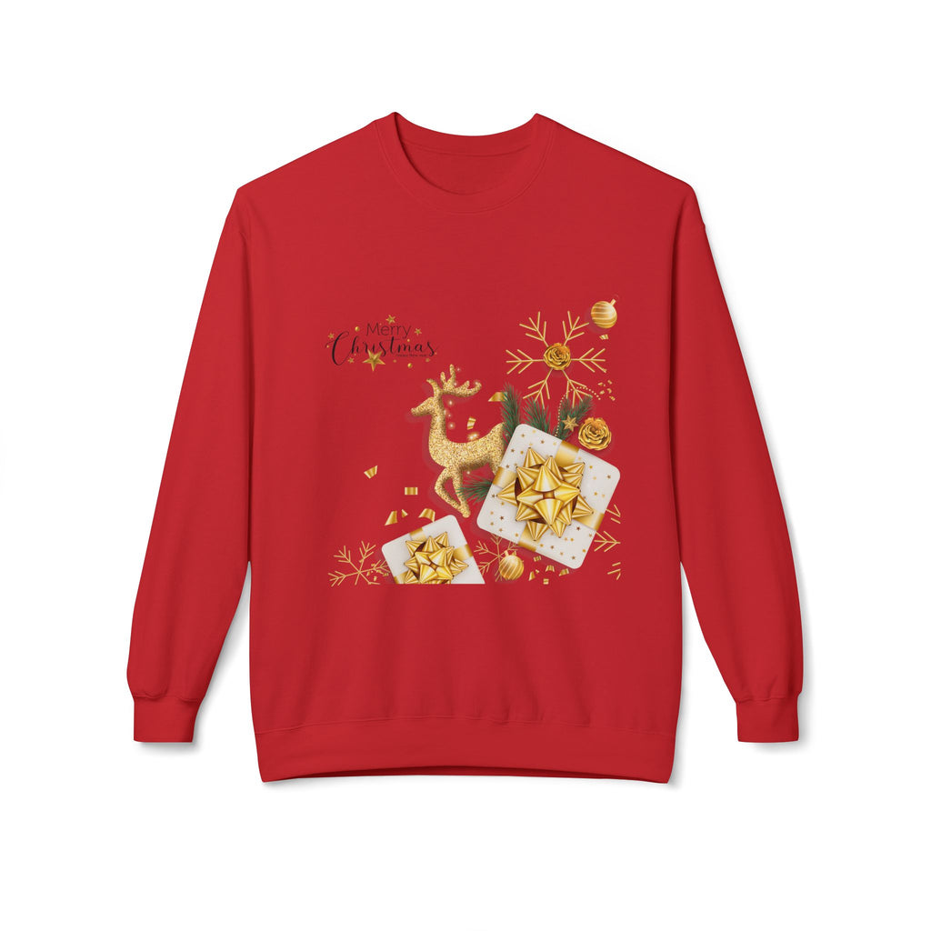 Gold Reindeer & Ornaments Christmas Crewneck Sweatshirt | Holiday Sweatshirt
