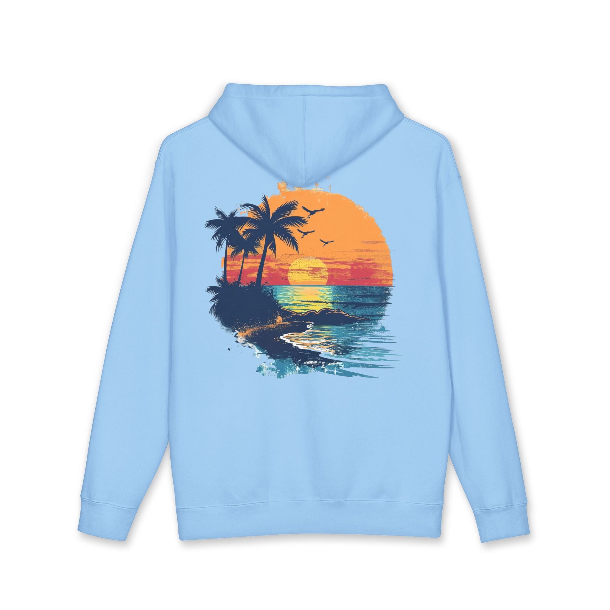 Beach Sunset Hoodie Tropical Palm Trees & Flip Flops Graphic Sweatshirt