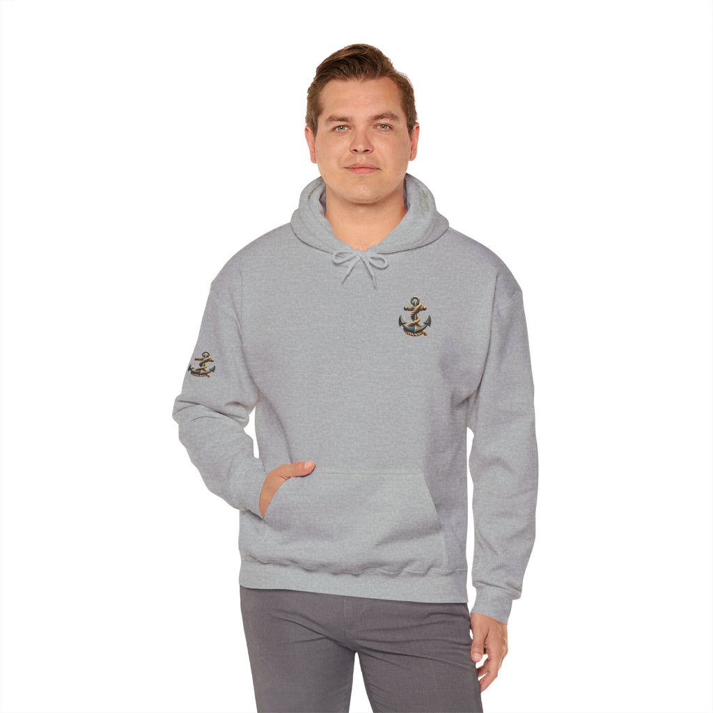 Pirate Skull Anchor Hoodie  Nautical Skull & Crossbones Pullover