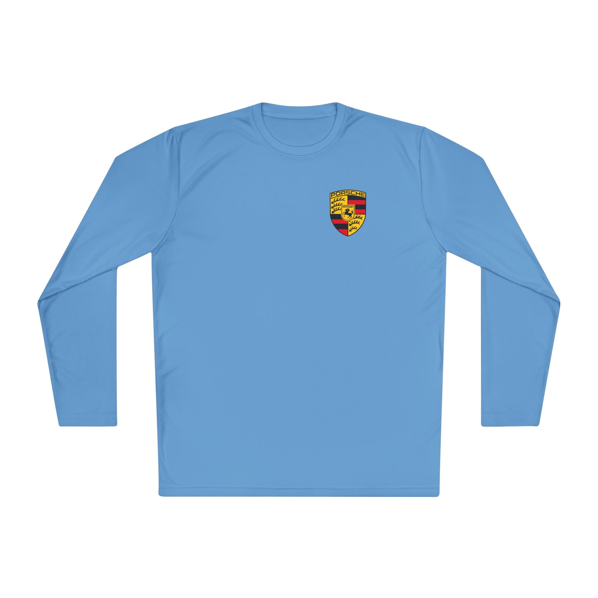 Porsche Racing Graphic Long Sleeve Tee Sports Car Crest and Rear View Print