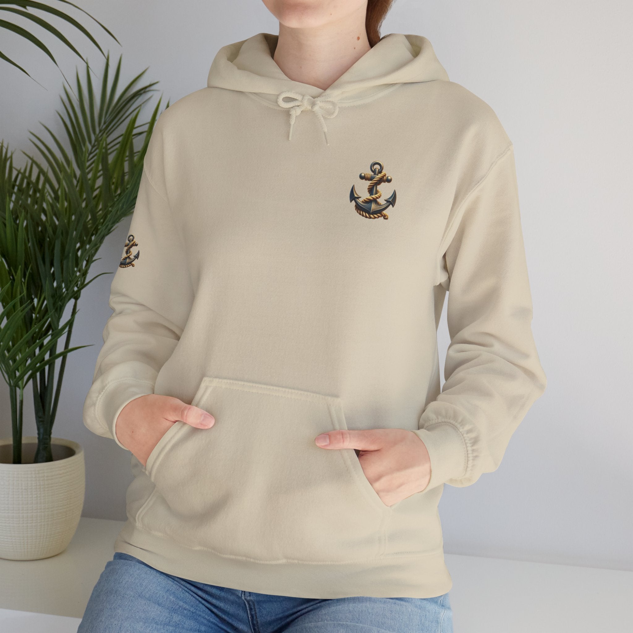 Pirate Skull Anchor Hoodie  Nautical Skull & Crossbones Pullover
