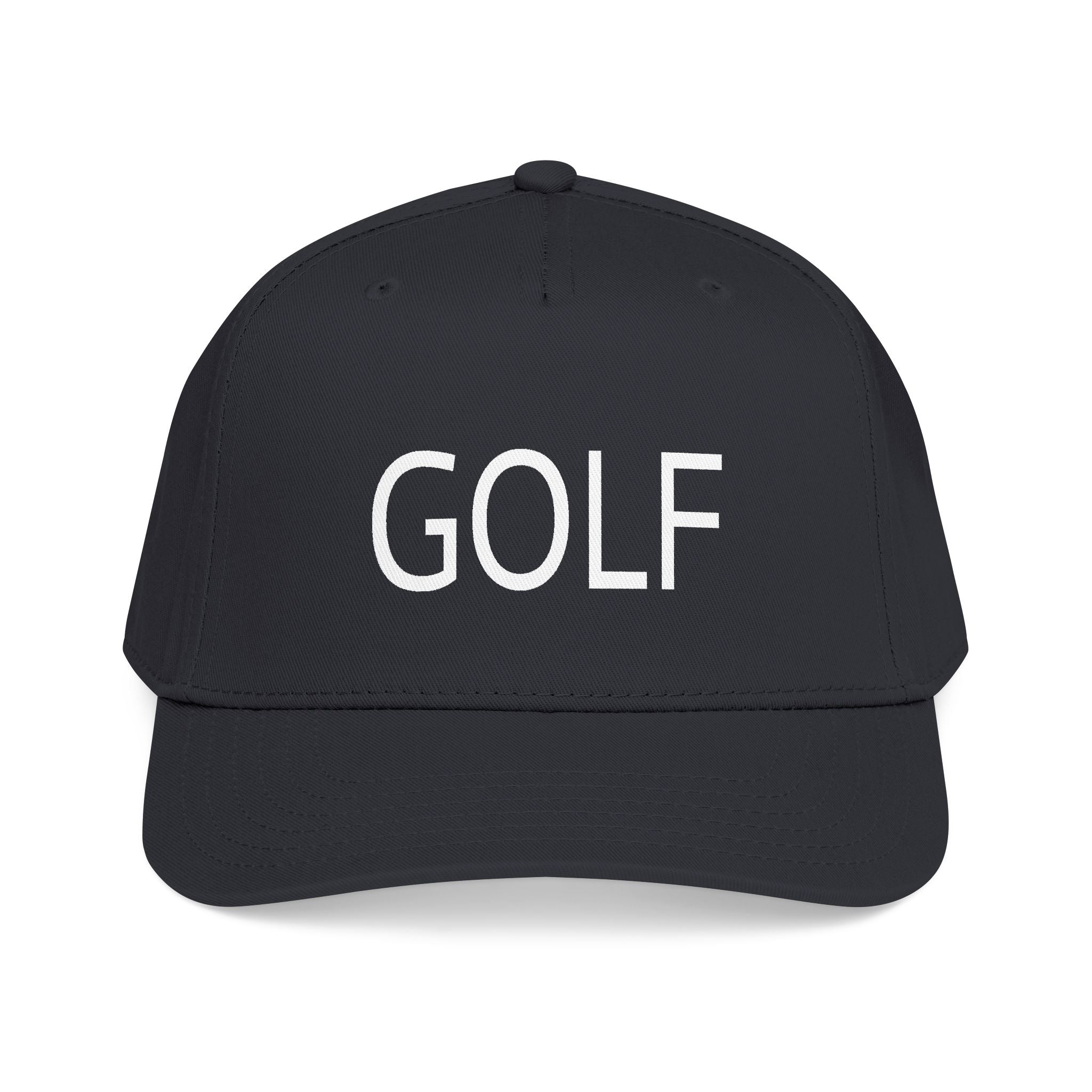 Golf Embroidered Mid Profile Cap — Classic Two-Tone Golf Hat
