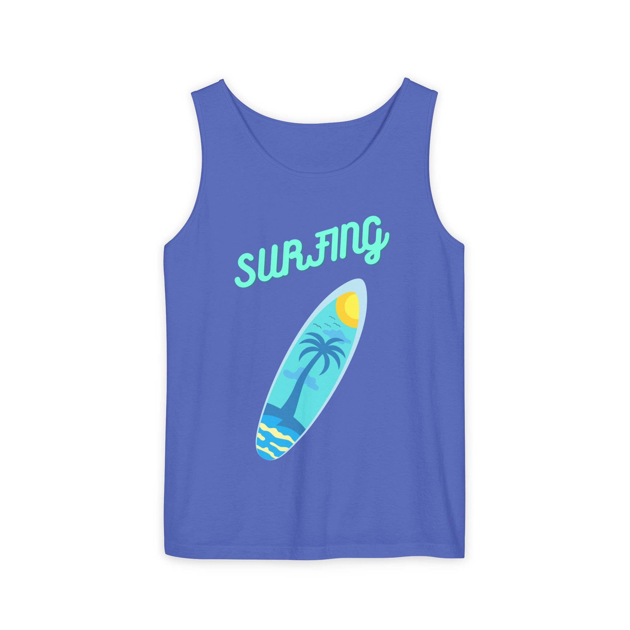 Surfing Graphic Tank Top Tropical Surfboard Beach Vibes