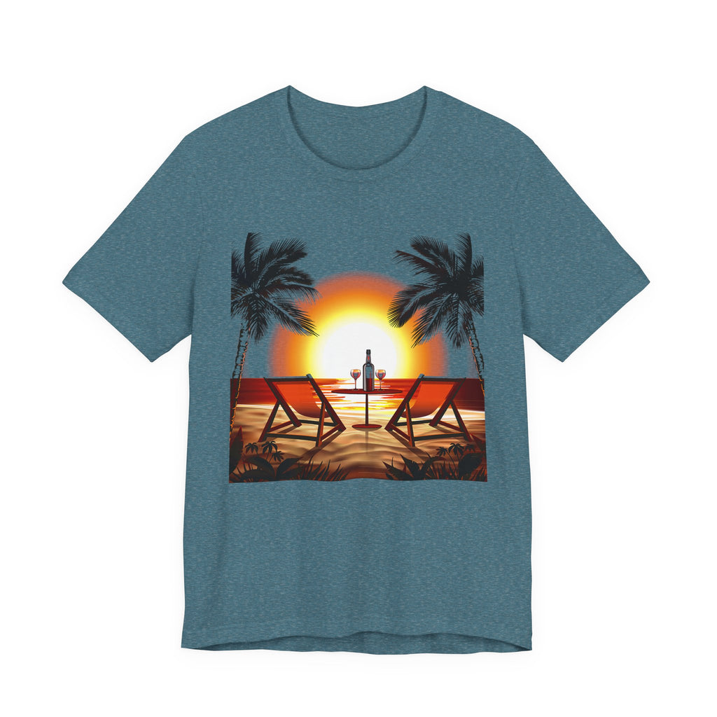 Beach Sunset with Palm Trees Tee Tropical Sunset T-Shirt