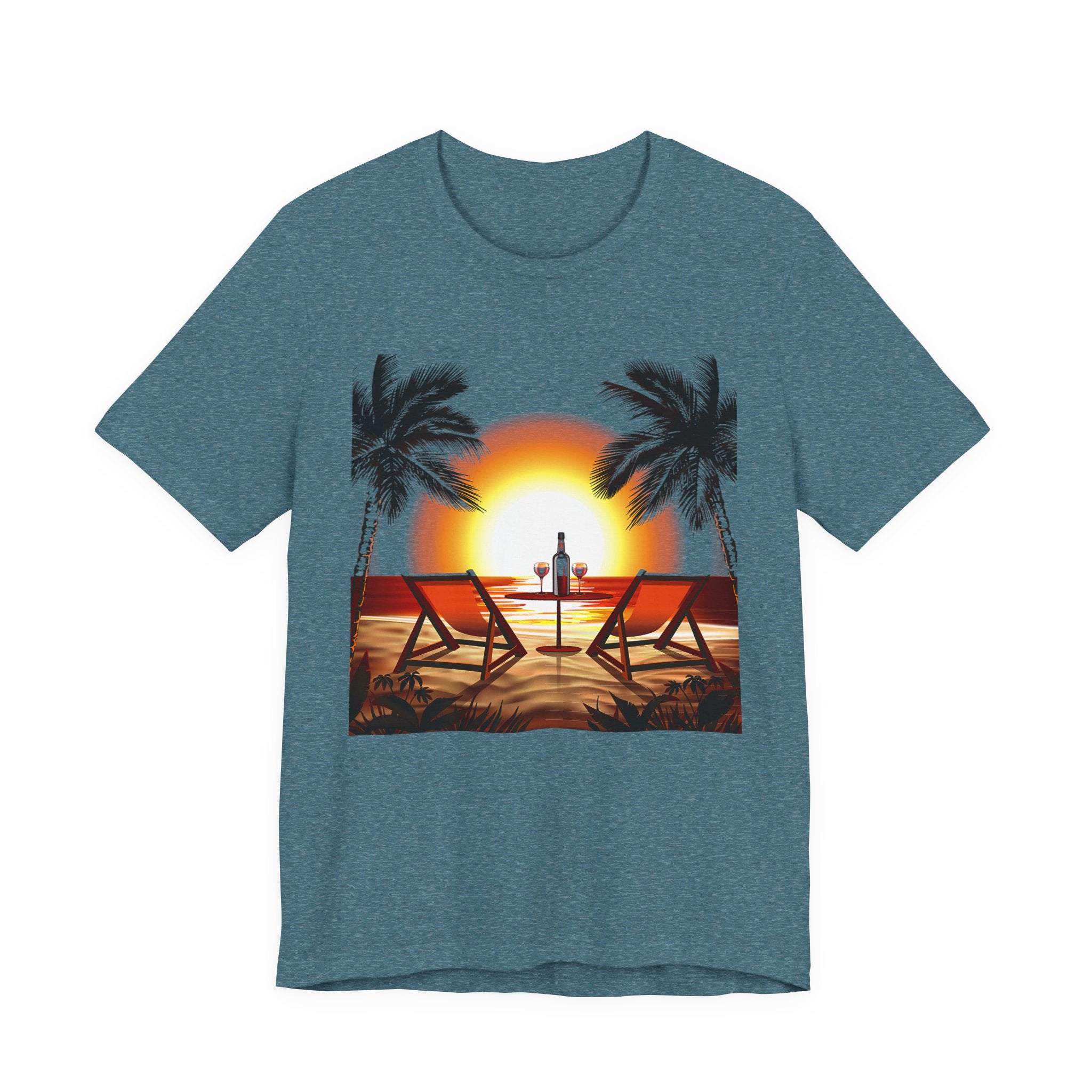 Beach Sunset with Palm Trees Tee Tropical Sunset T-Shirt