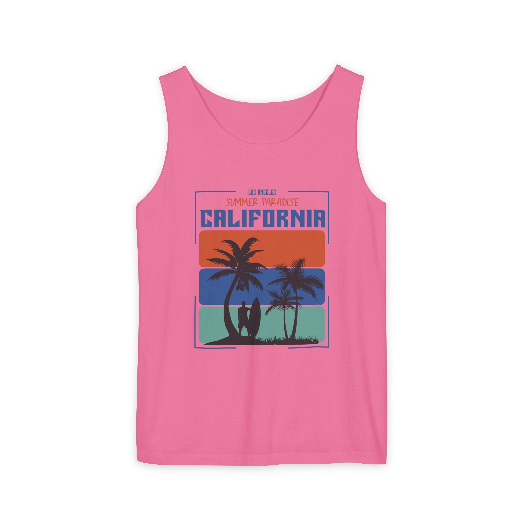 California Palm Sunset Tank Top Vintage Beach Graphic