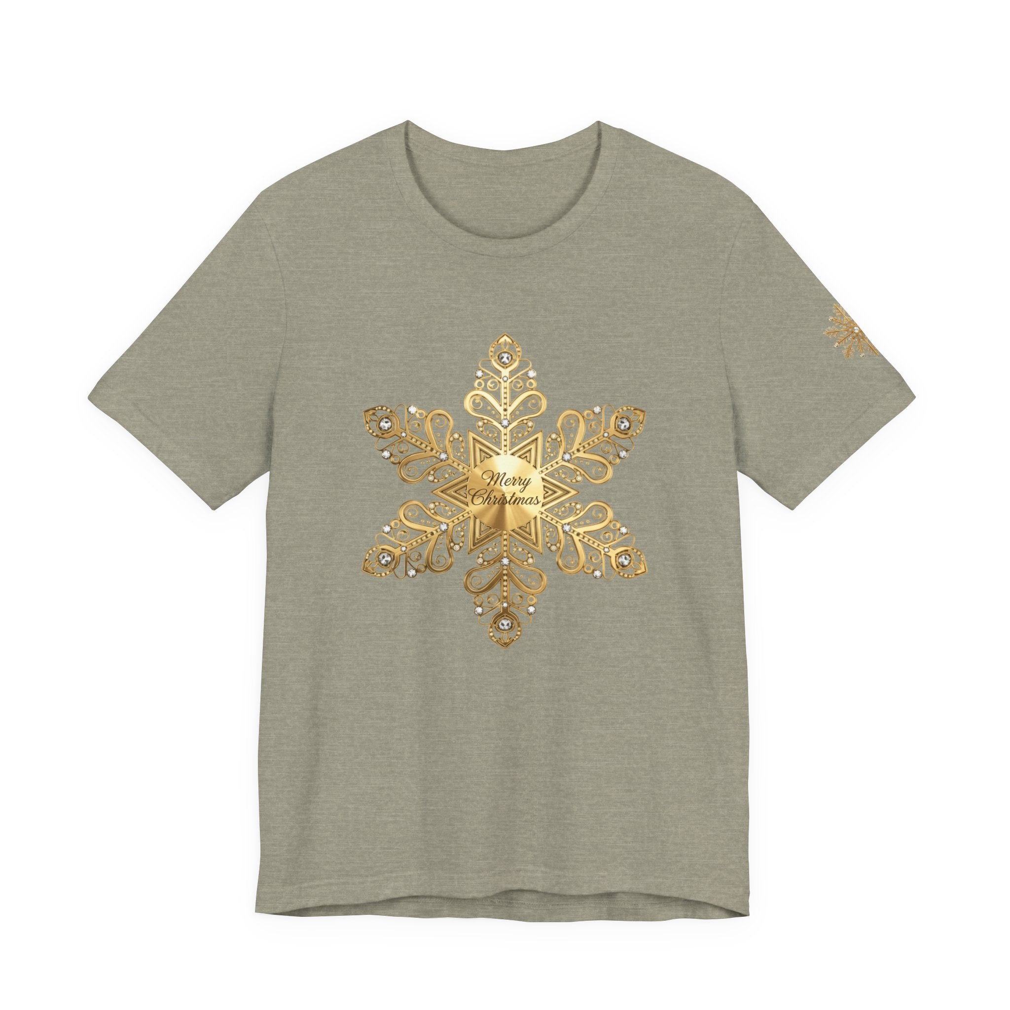 Gold Snowflake Tee Ornate Metallic Snowflake Design