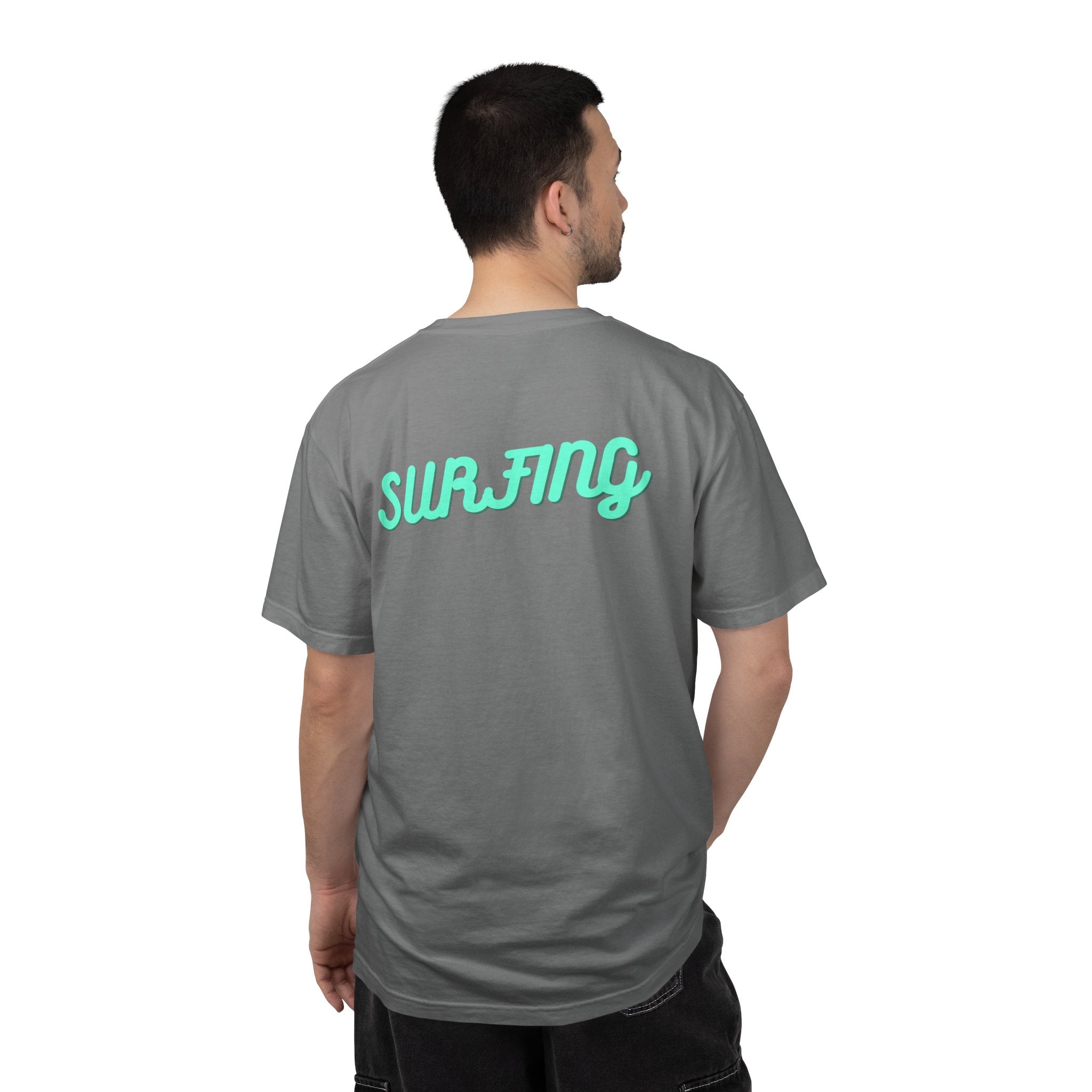 California Beach Surf T-Shirt  Retro Palm Trees & ‘SURFING’ Graphic