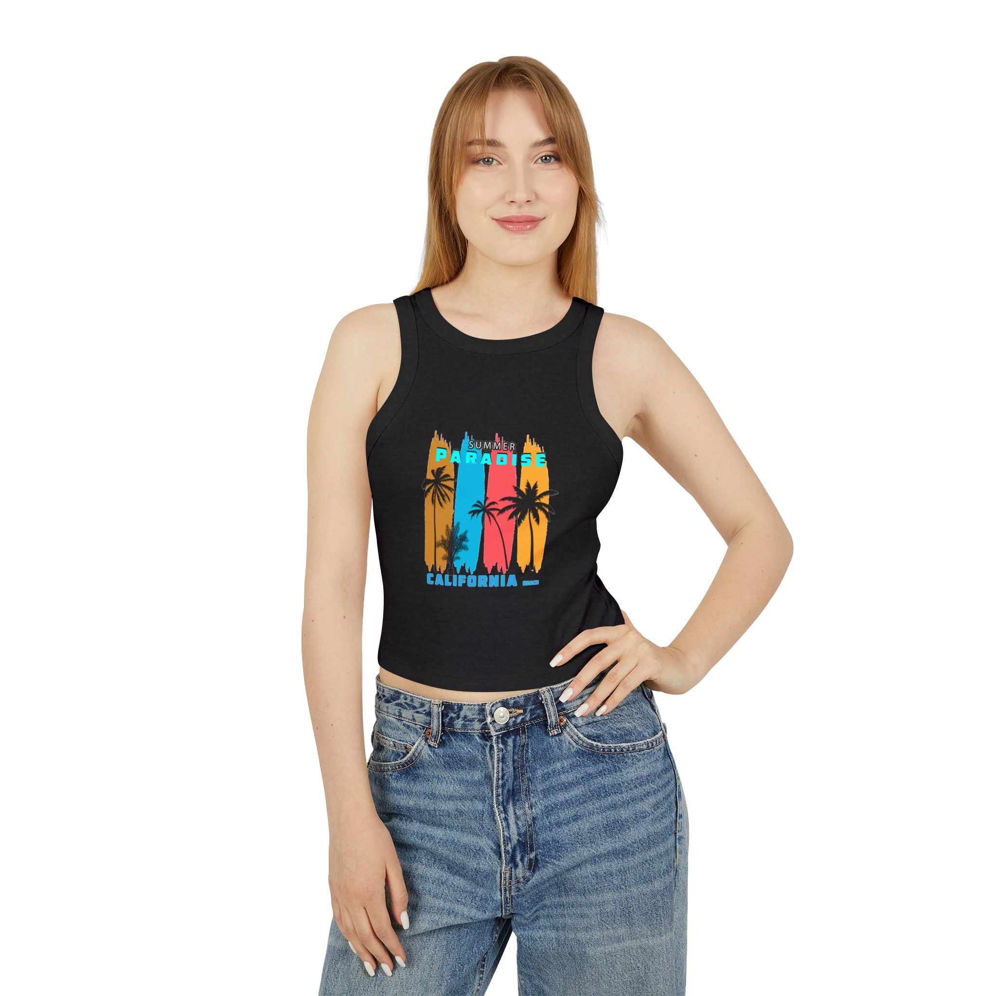 Paradise California Racer Tank Women's Summer Crop Tank