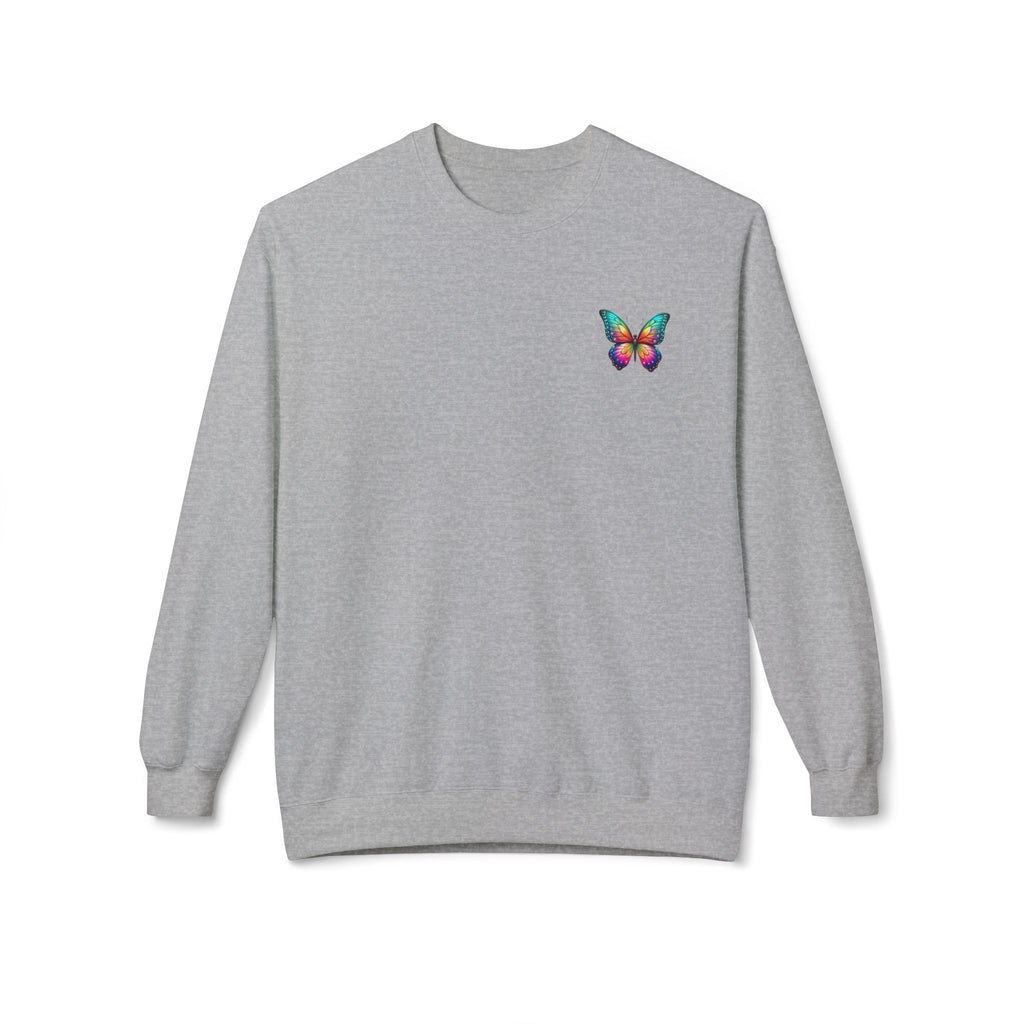 Rainbow Butterfly Sweatshirt | Colorful Monarch Wing Graphic