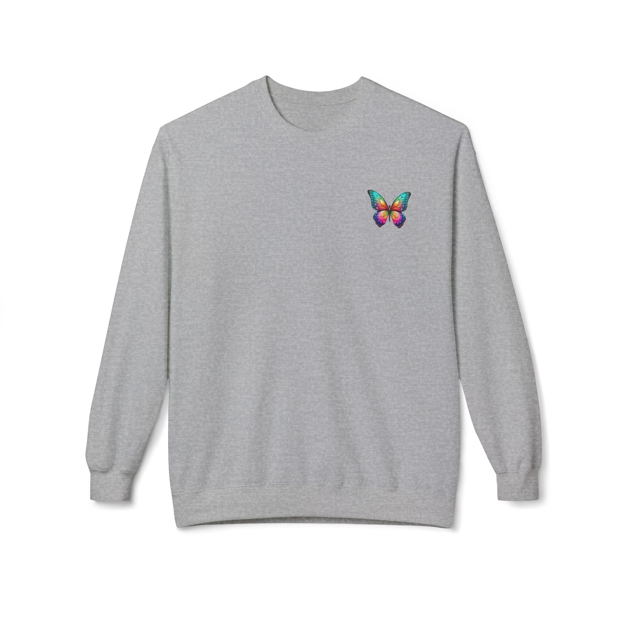 Rainbow Butterfly Sweatshirt | Colorful Monarch Wing Graphic