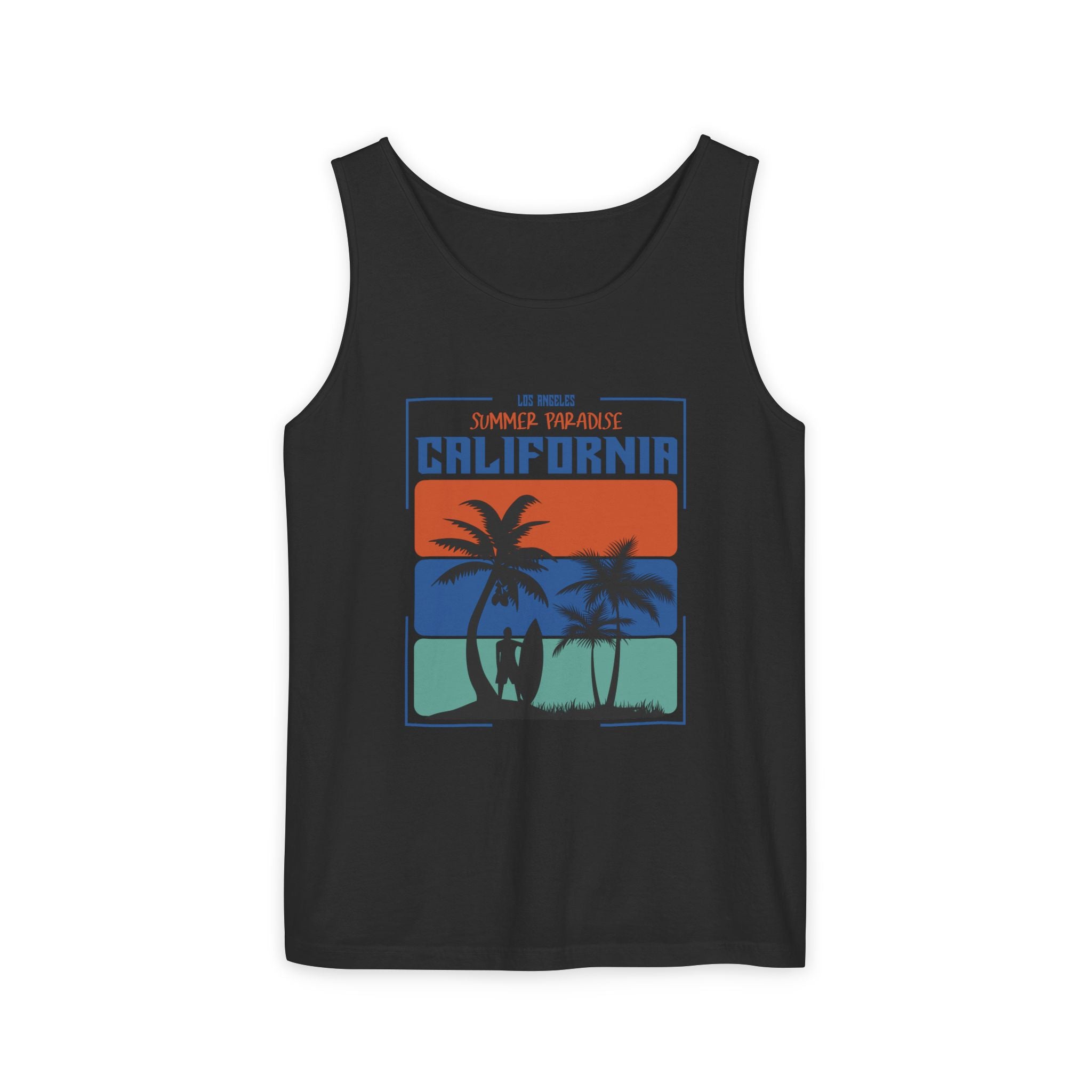 California Palm Sunset Tank Top Vintage Beach Graphic