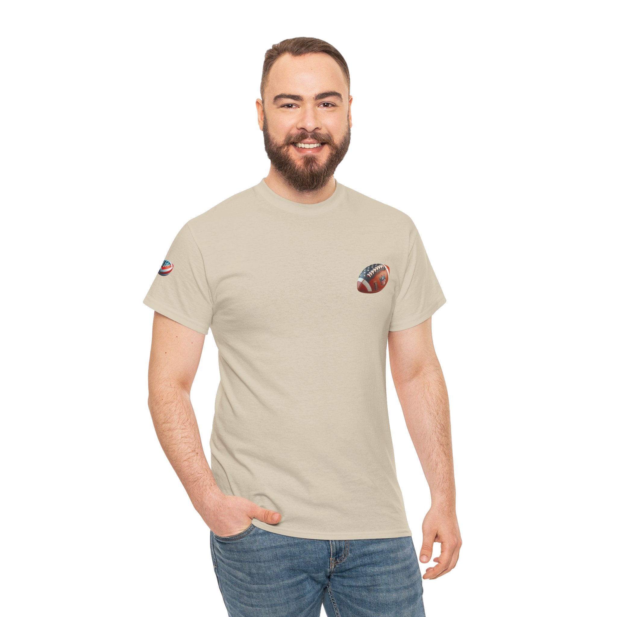 Football Player Graphic Tee  Retro Gridiron Jersey Design