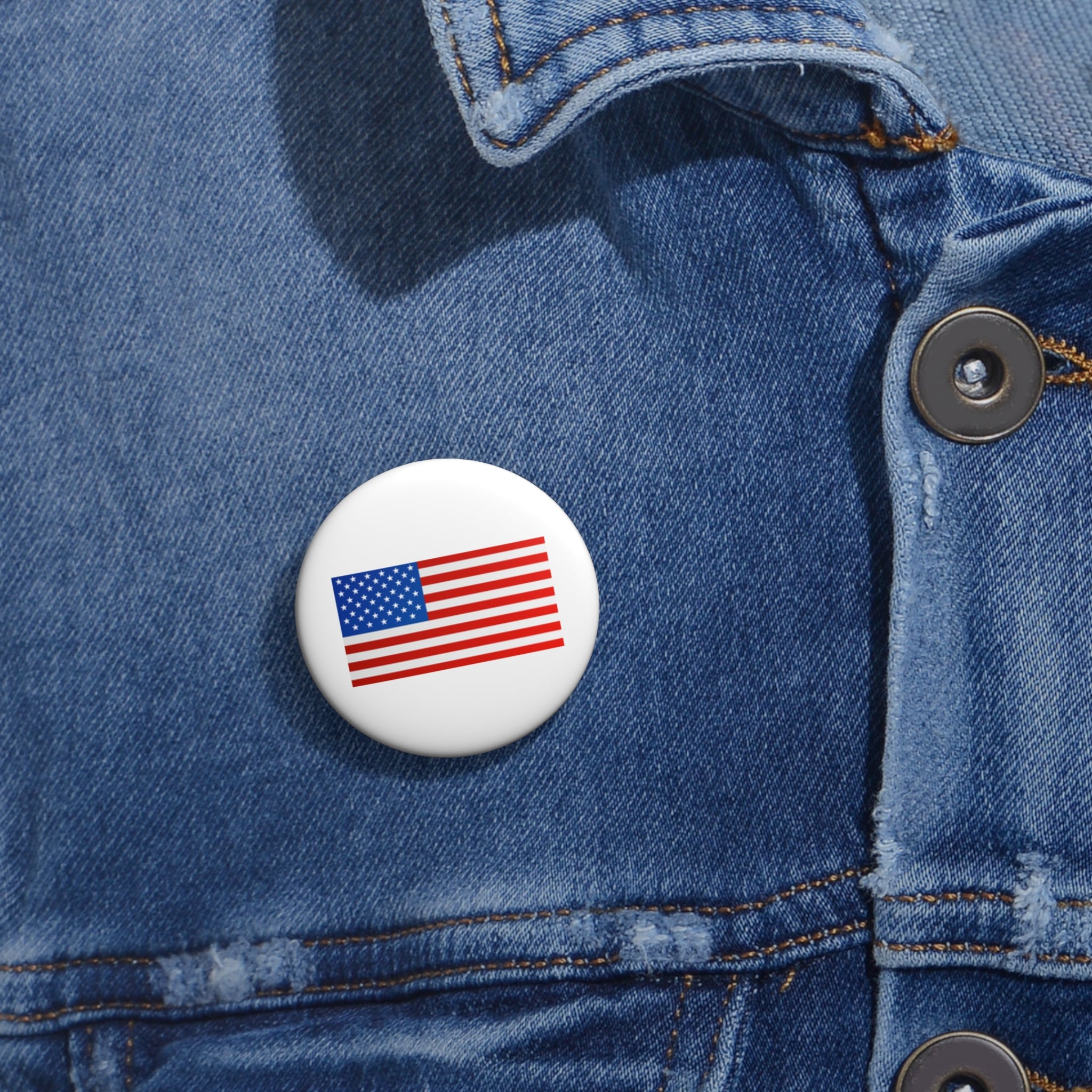 Flag Pin Button — American Flag Enamel Lapel Pin for Patriotic Events, 4th of July & Veterans Day