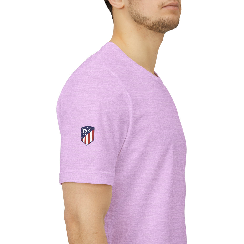 Atletico Madrid Shield T-Shirt Front Chest & Sleeve Logo Soccer Tee