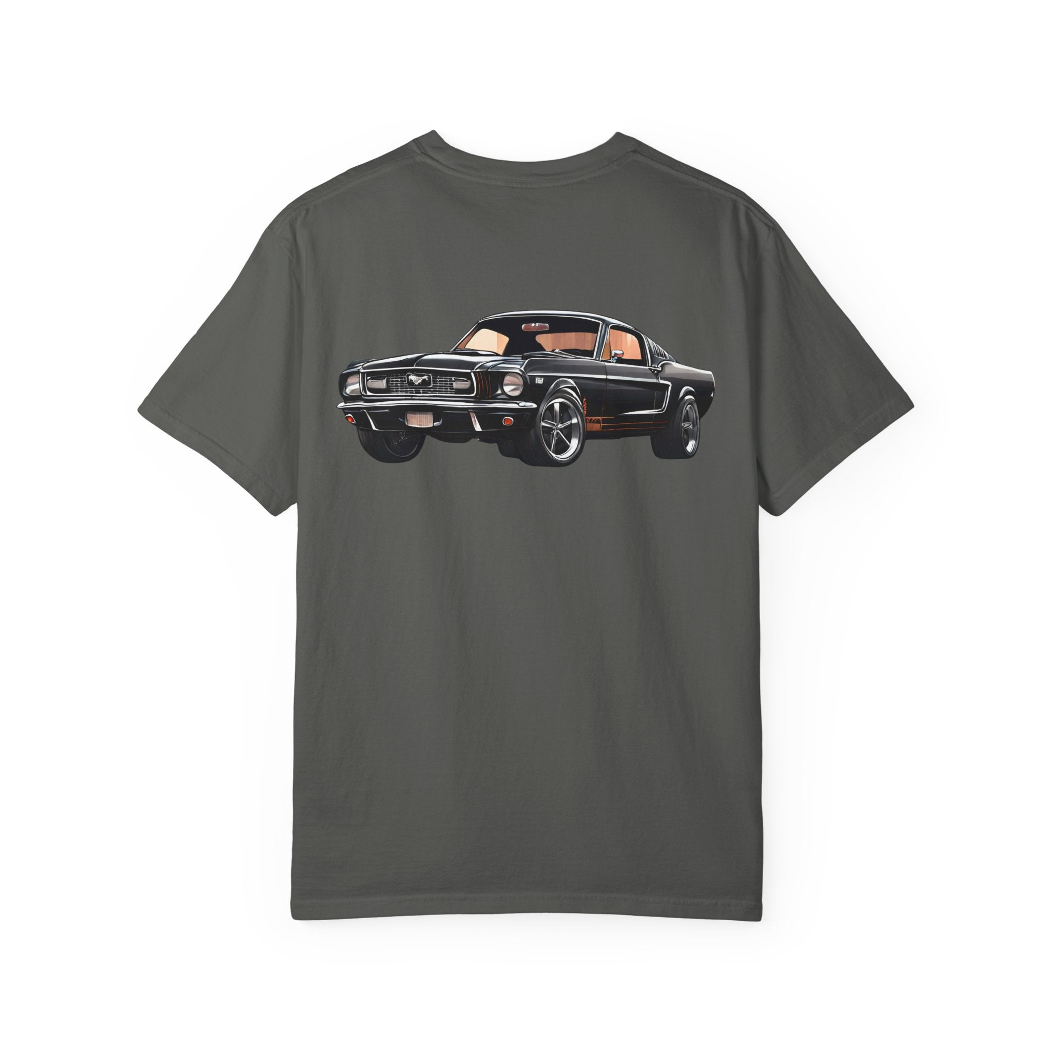 Classic Muscle Car T-Shirt | Vintage Black Mustang Illustration
