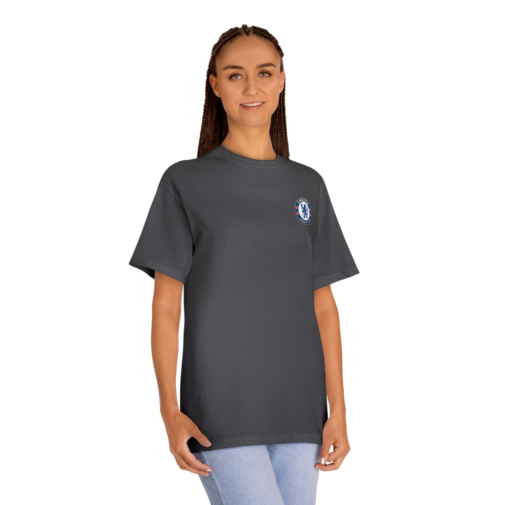 Chelsea Football Club Tee Minimal Crest Front & CHELSEA Back