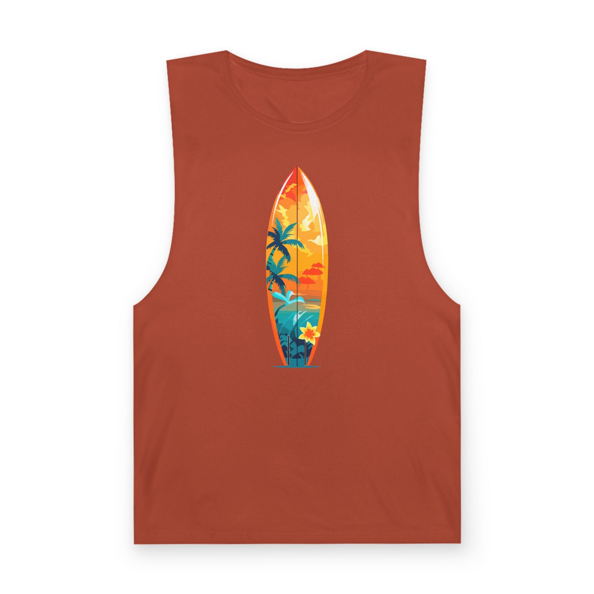 Surfboard Sunset Tank Top Los Angeles Beach Vibe Graphic Tank
