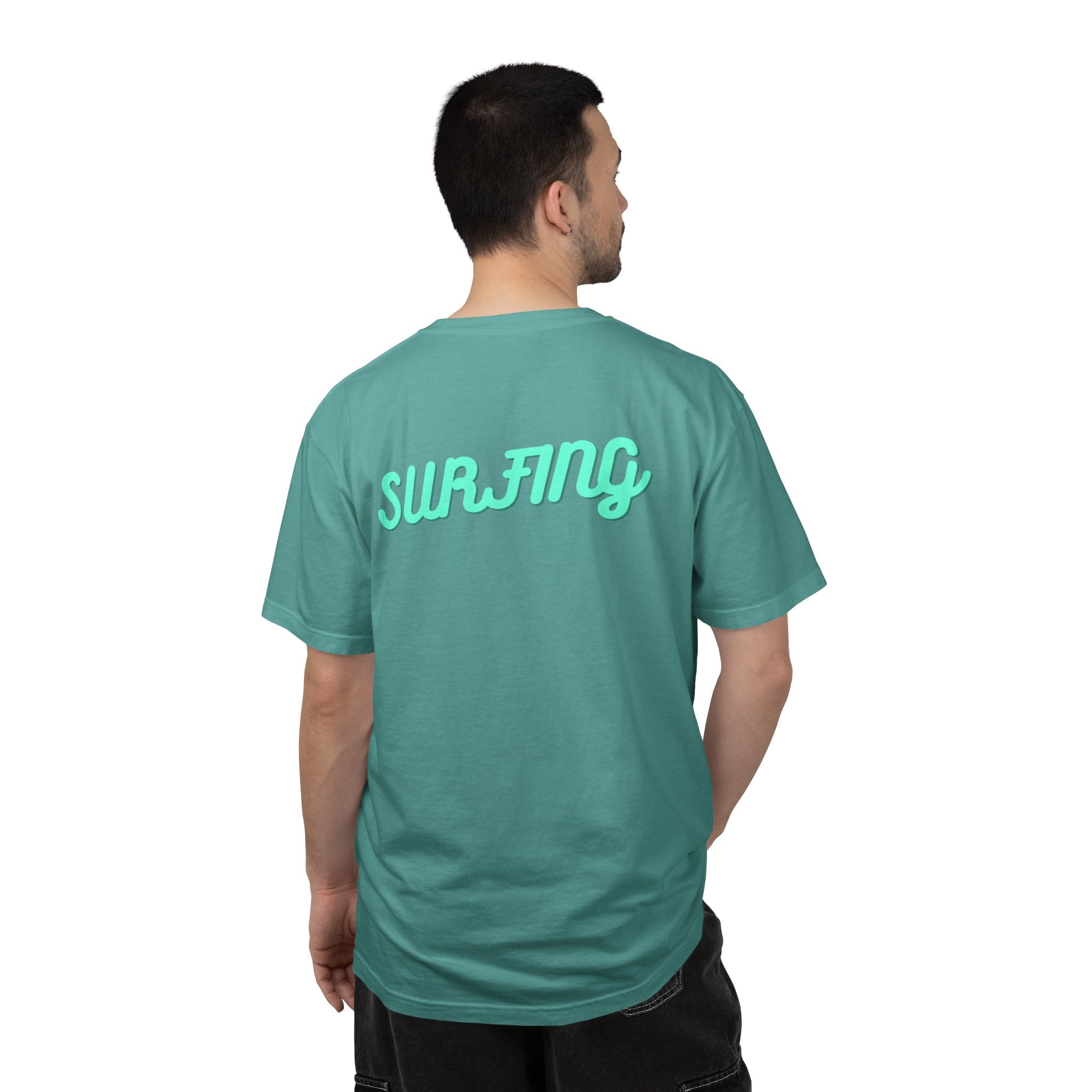 California Beach Surf T-Shirt  Retro Palm Trees & ‘SURFING’ Graphic