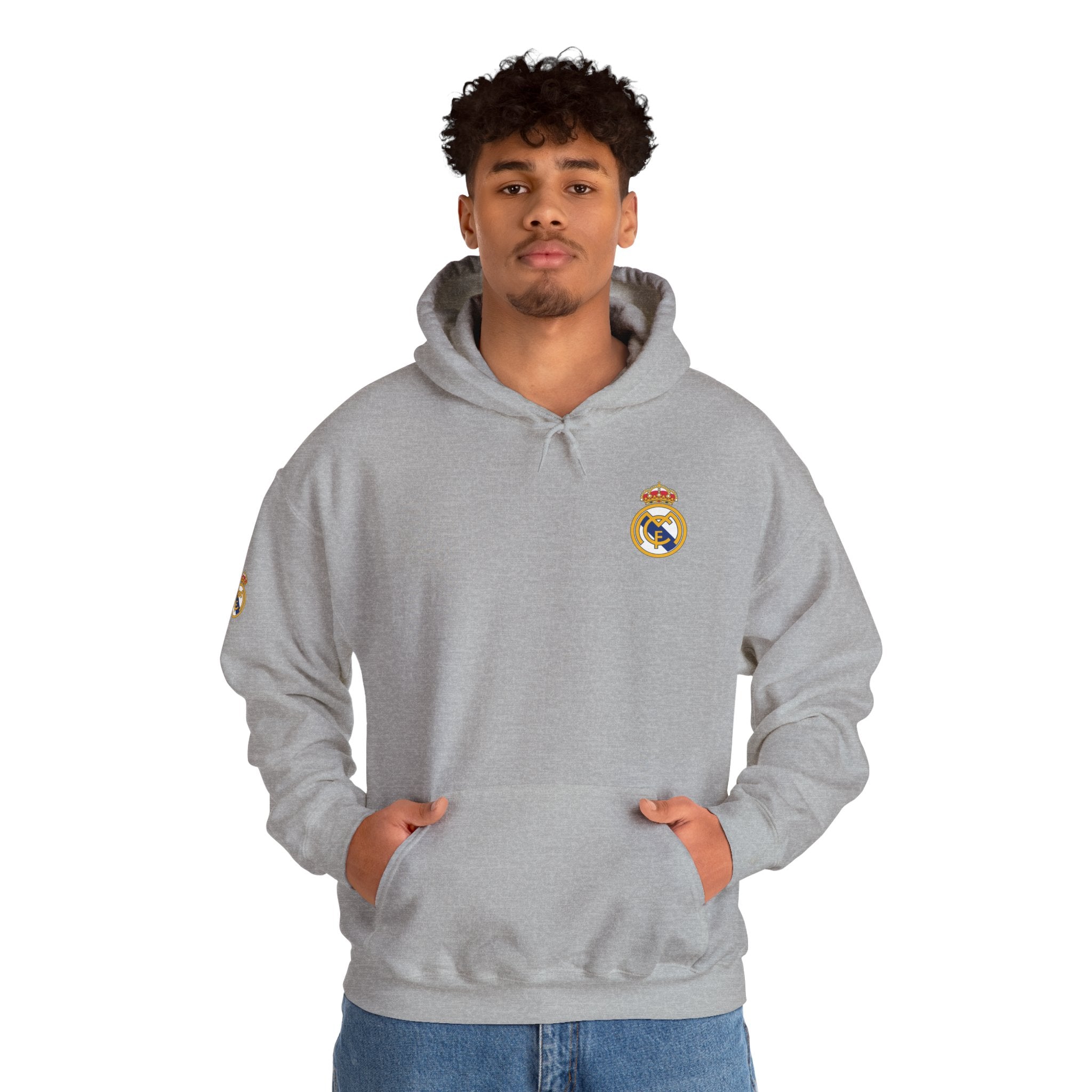 Real Madrid Crest Hoodie  Minimal White Soccer Pullover