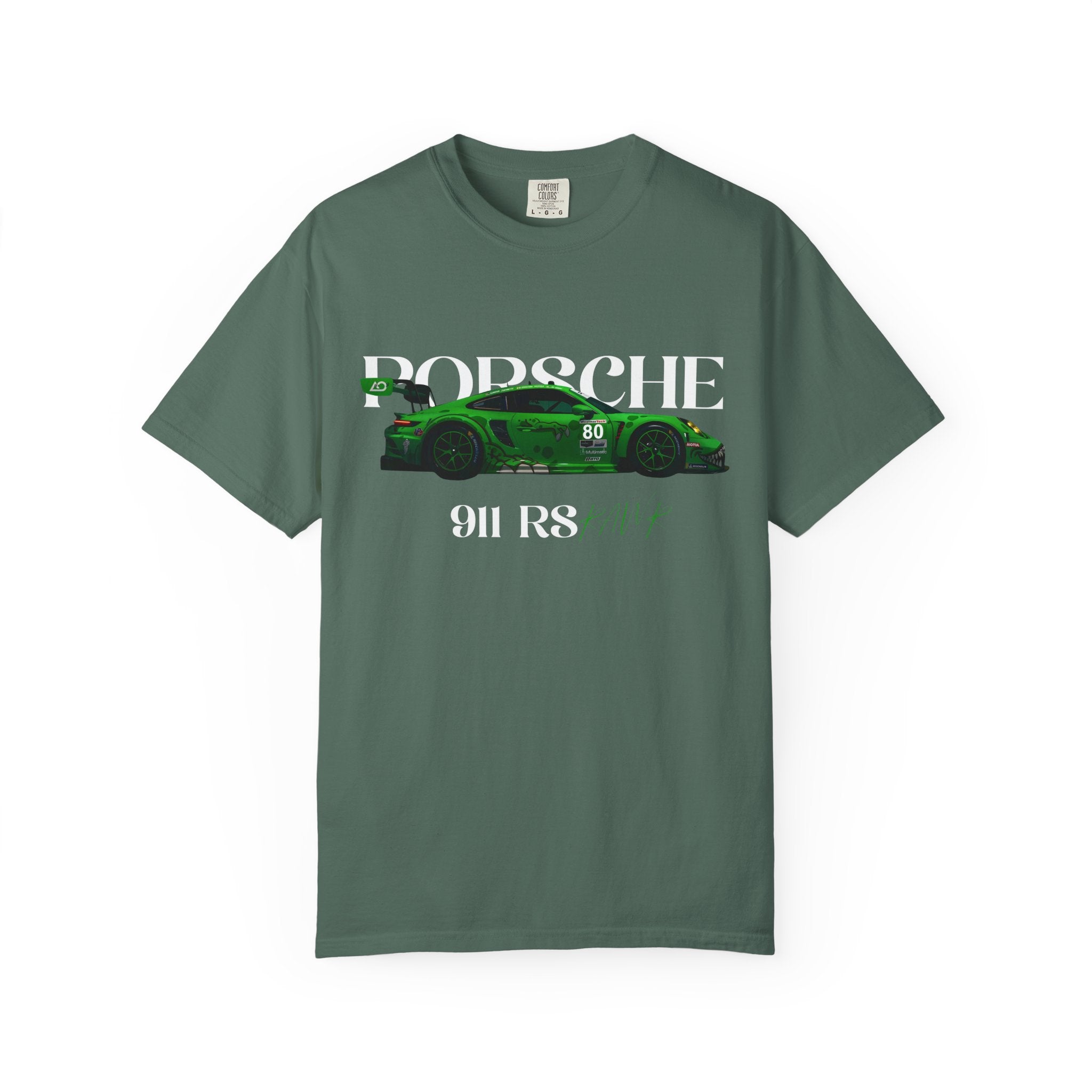 Porsche 911 RS Racing Tee  Green GT Car Graphic T-Shirt