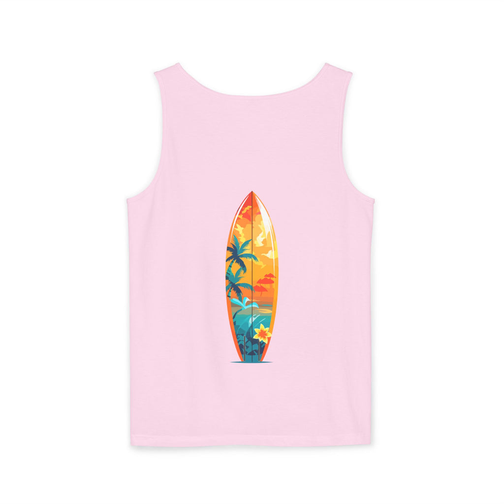 California Paradise Palm Tank Top Retro Beach Sunset Graphic