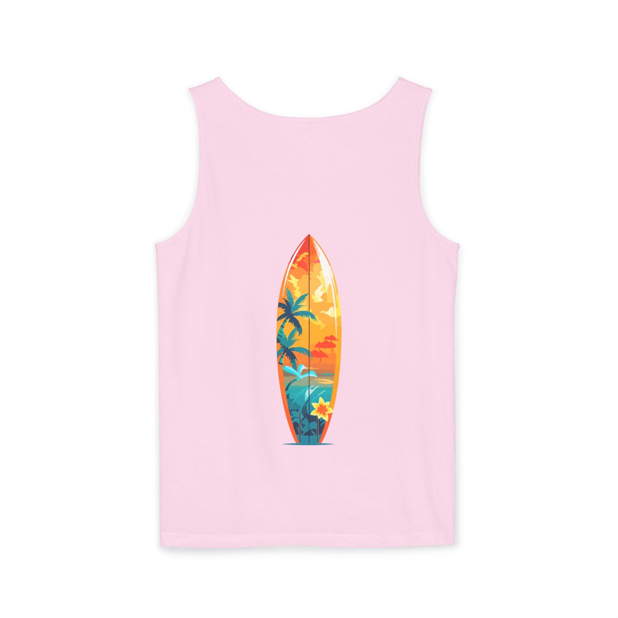 California Paradise Palm Tank Top Retro Beach Sunset Graphic