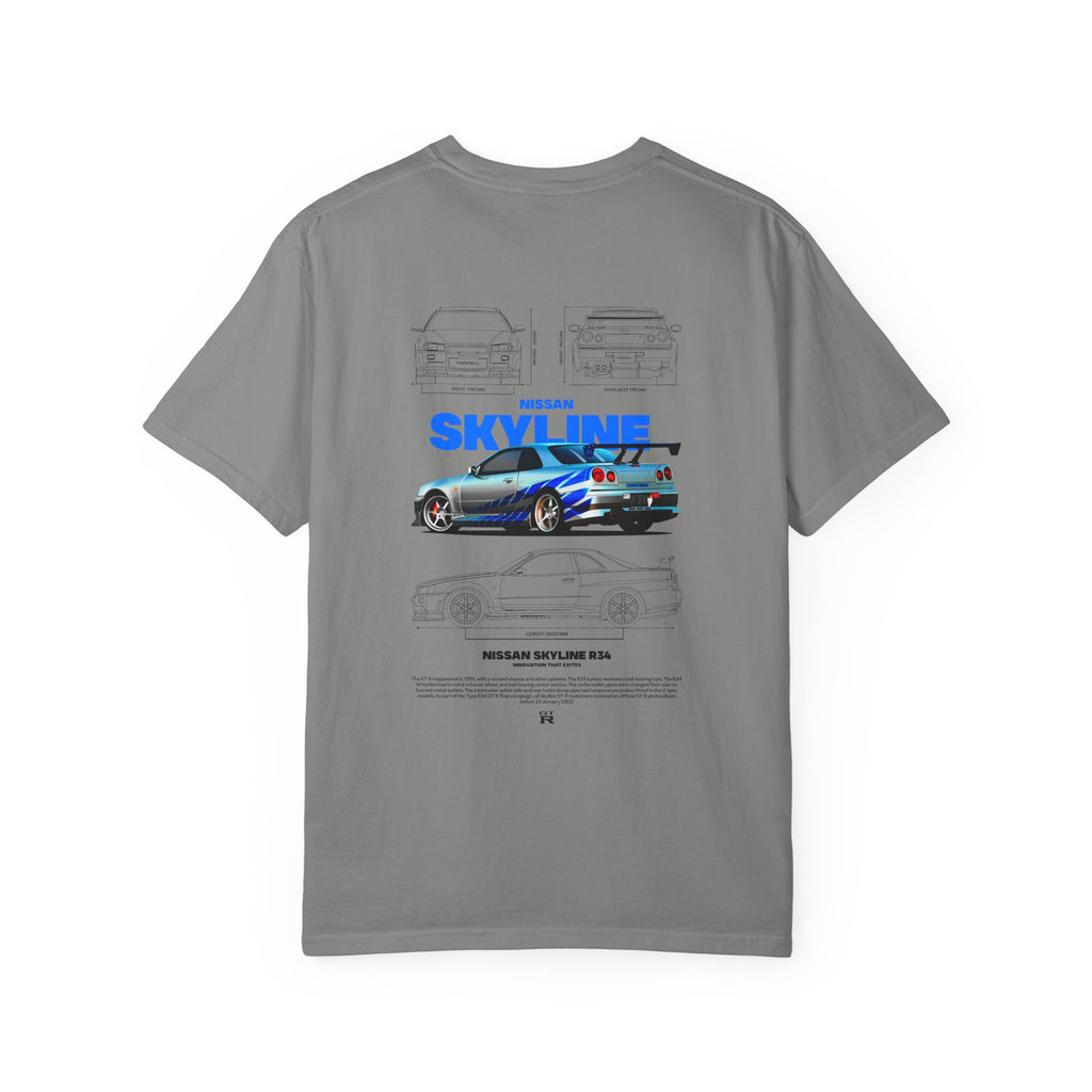 Nissan Skyline R34 Car T-shirt Vintage JDM Racing Tee