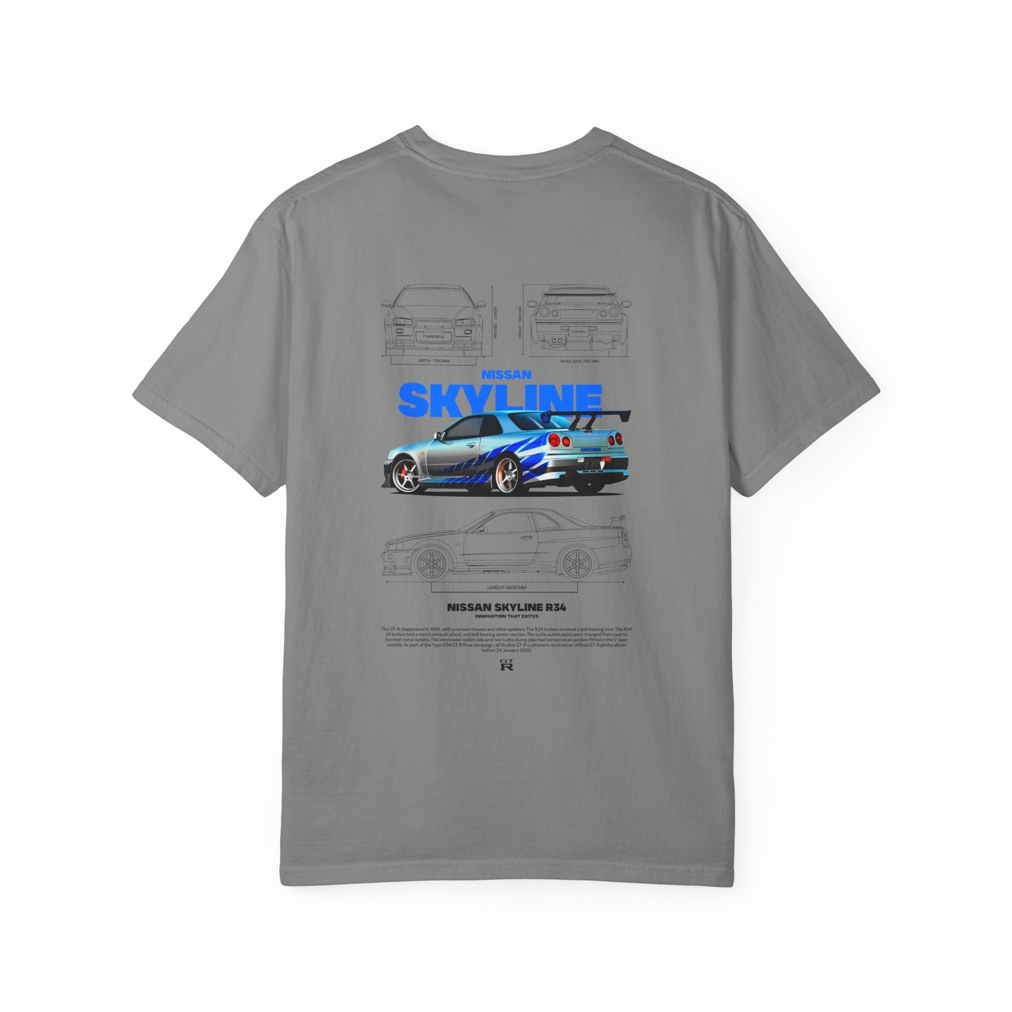 Nissan Skyline R34 Car T-shirt Vintage JDM Racing Tee