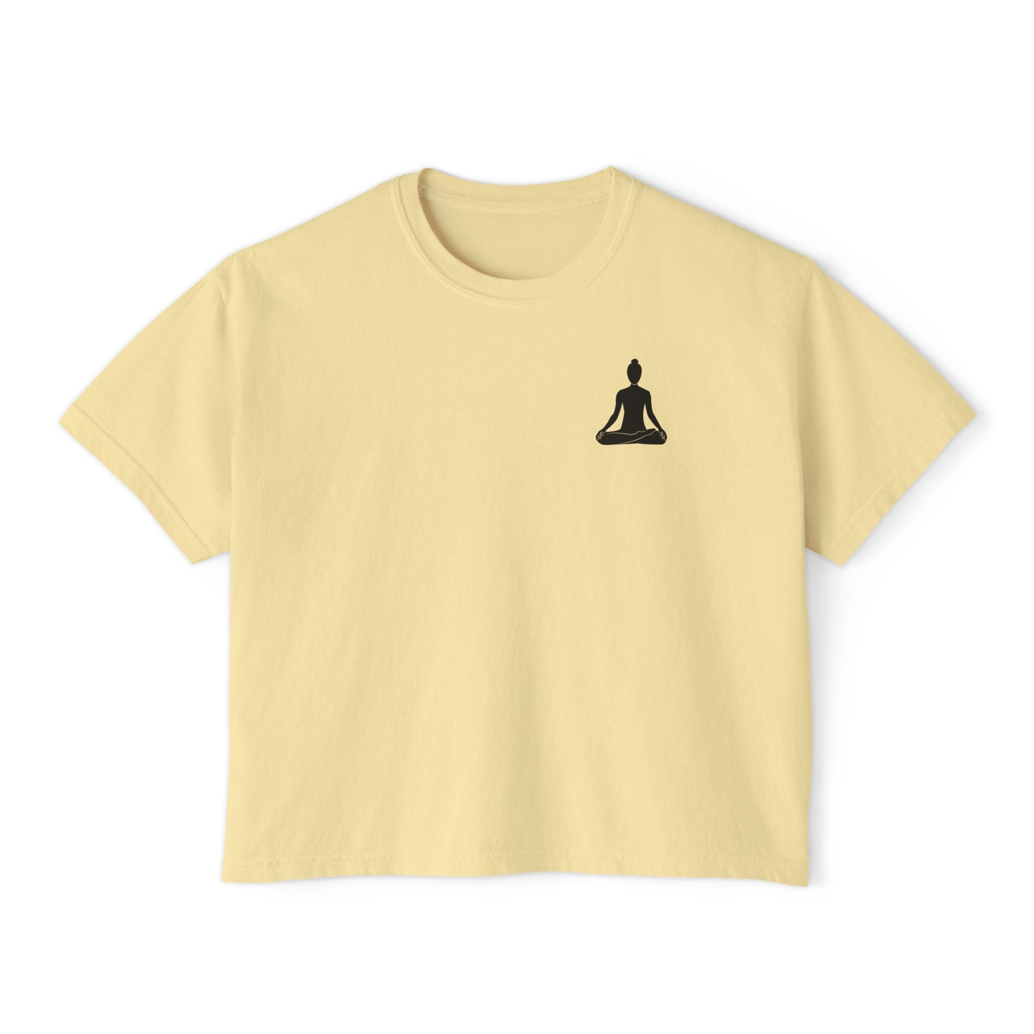 Women's Boxy Tee - 'Time For Yoga' Minimal Yoga Silhouette T-Shirt
