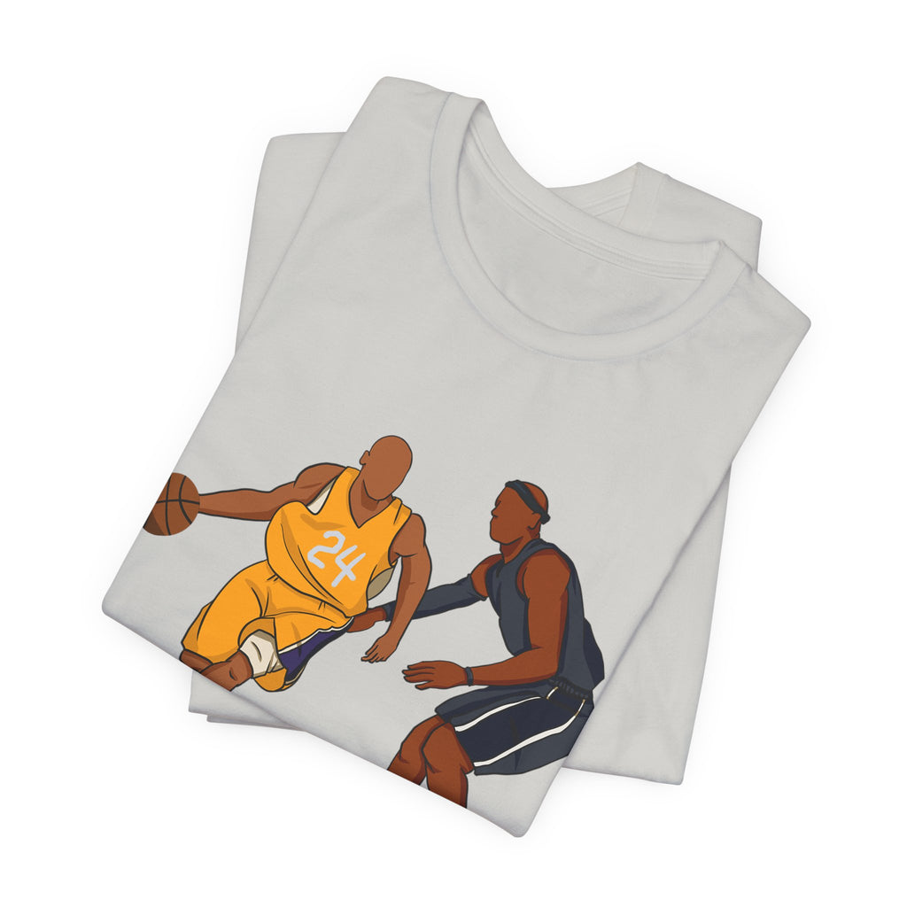 Basketball Players Tee Dribble Defender Court Illustration