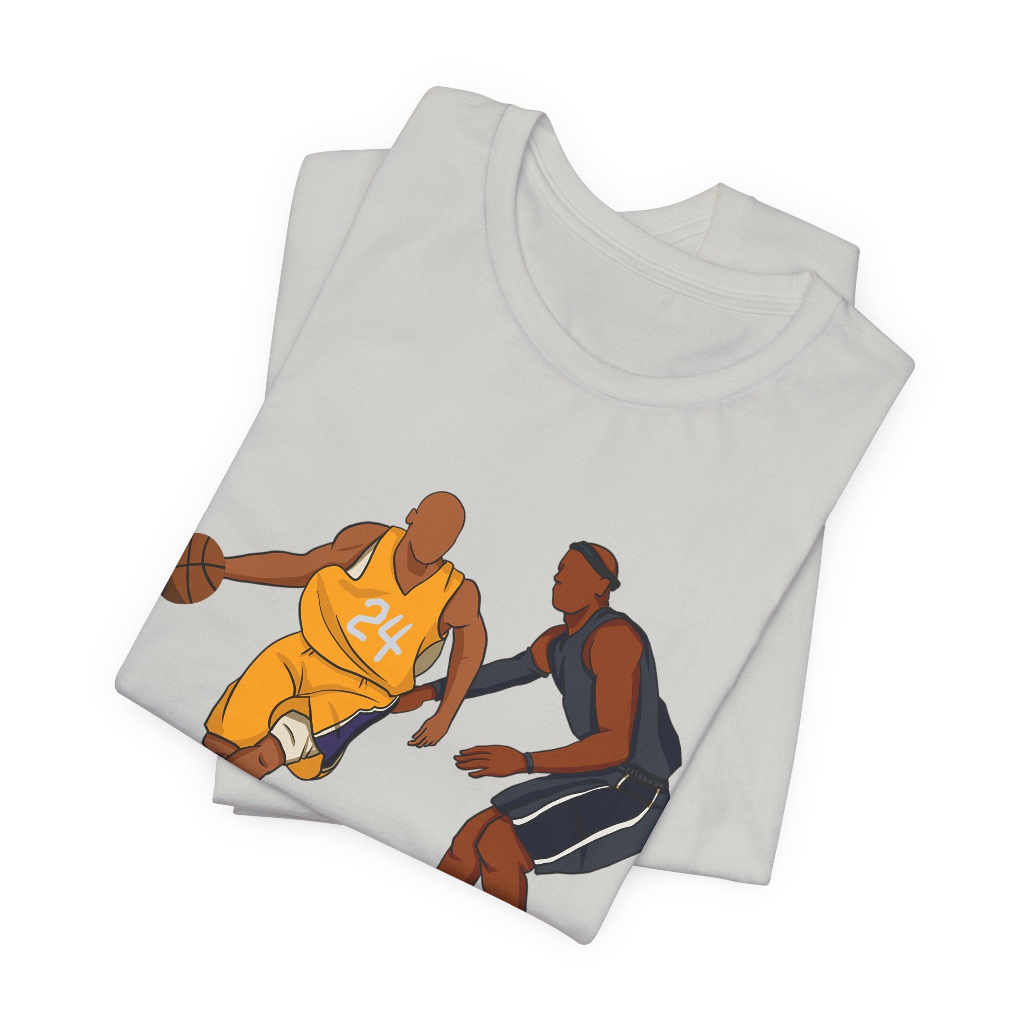 Basketball Players Tee Dribble Defender Court Illustration