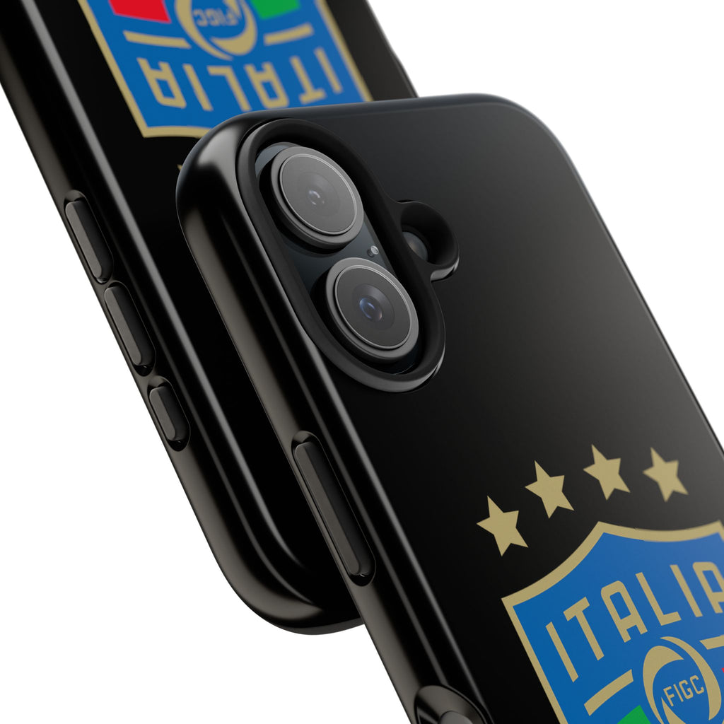Italia Shield Tough Phone Case  Italian Flag Soccer Crest with Four Stars