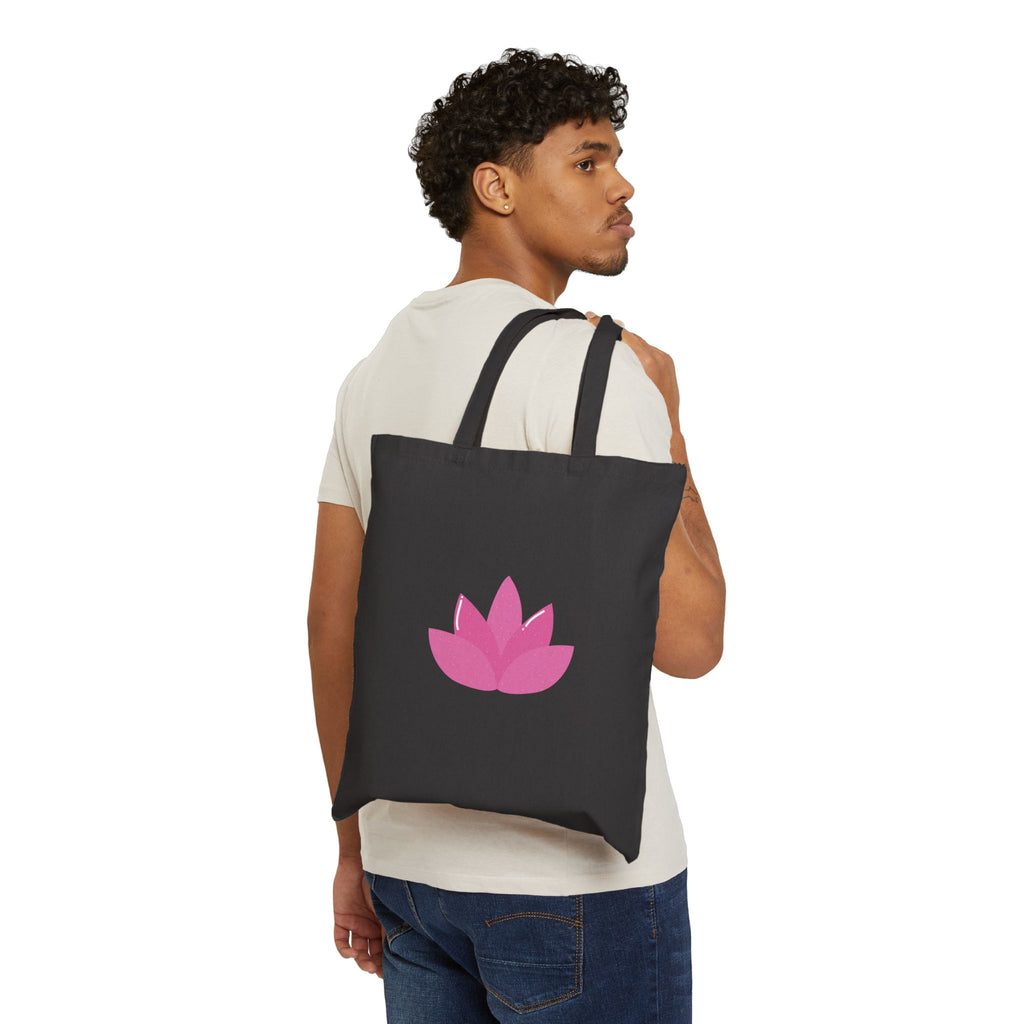 Yoga Lotus Tote Bag  Canvas Meditation Beach Grocery Tote