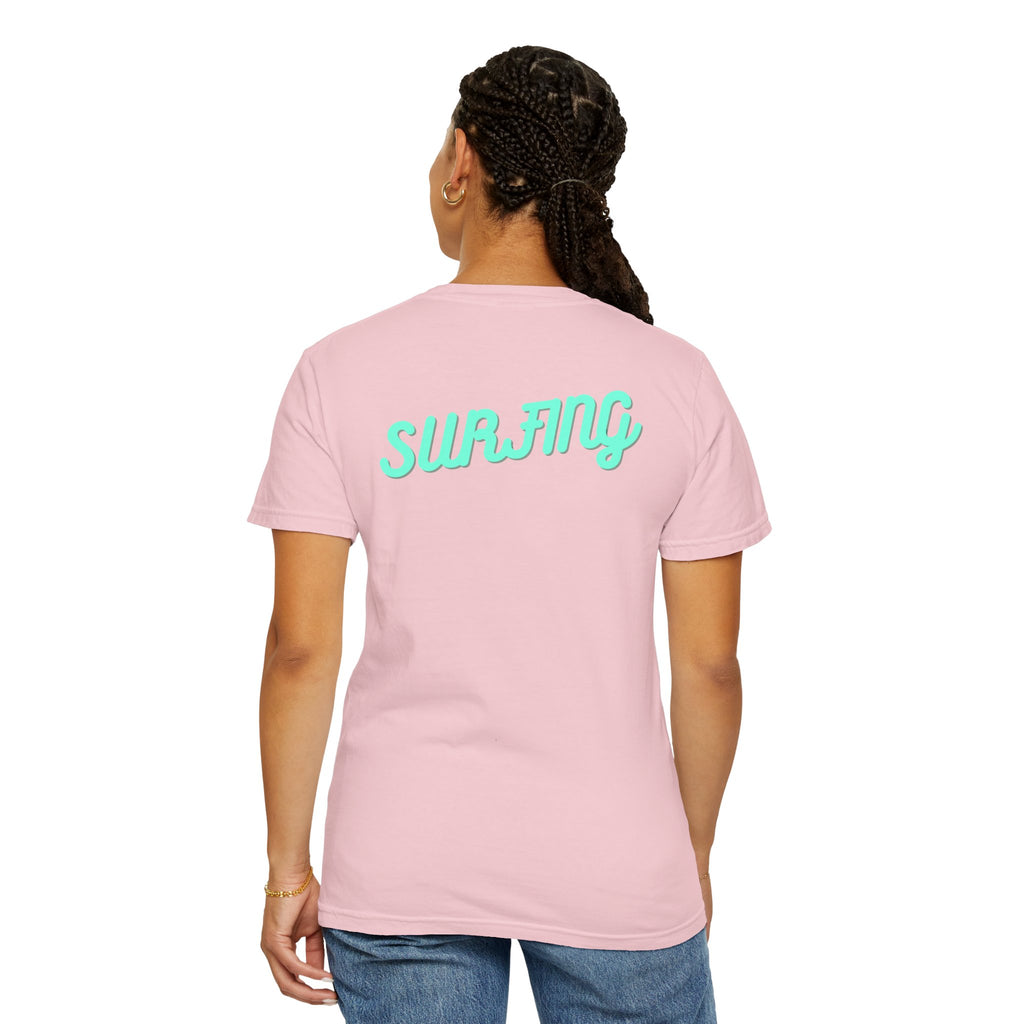 California Beach Surf T-Shirt  Retro Palm Trees & ‘SURFING’ Graphic