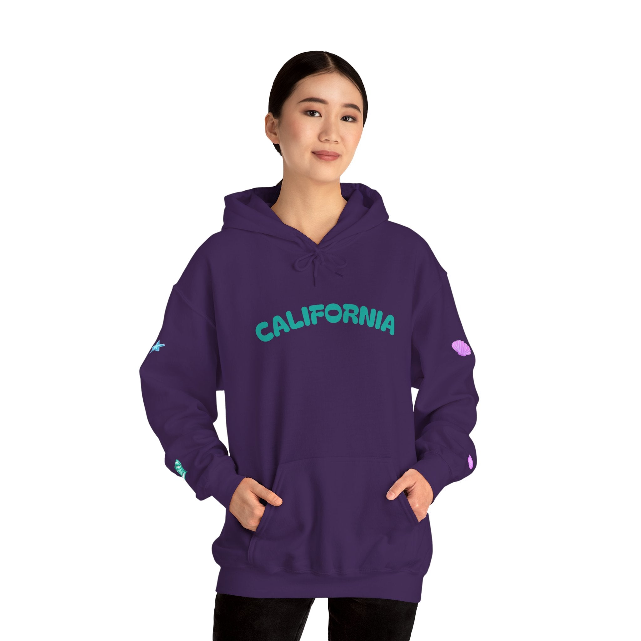 California Palm Tree Hoodie | Beach Island Graphic, Sleeve Icons