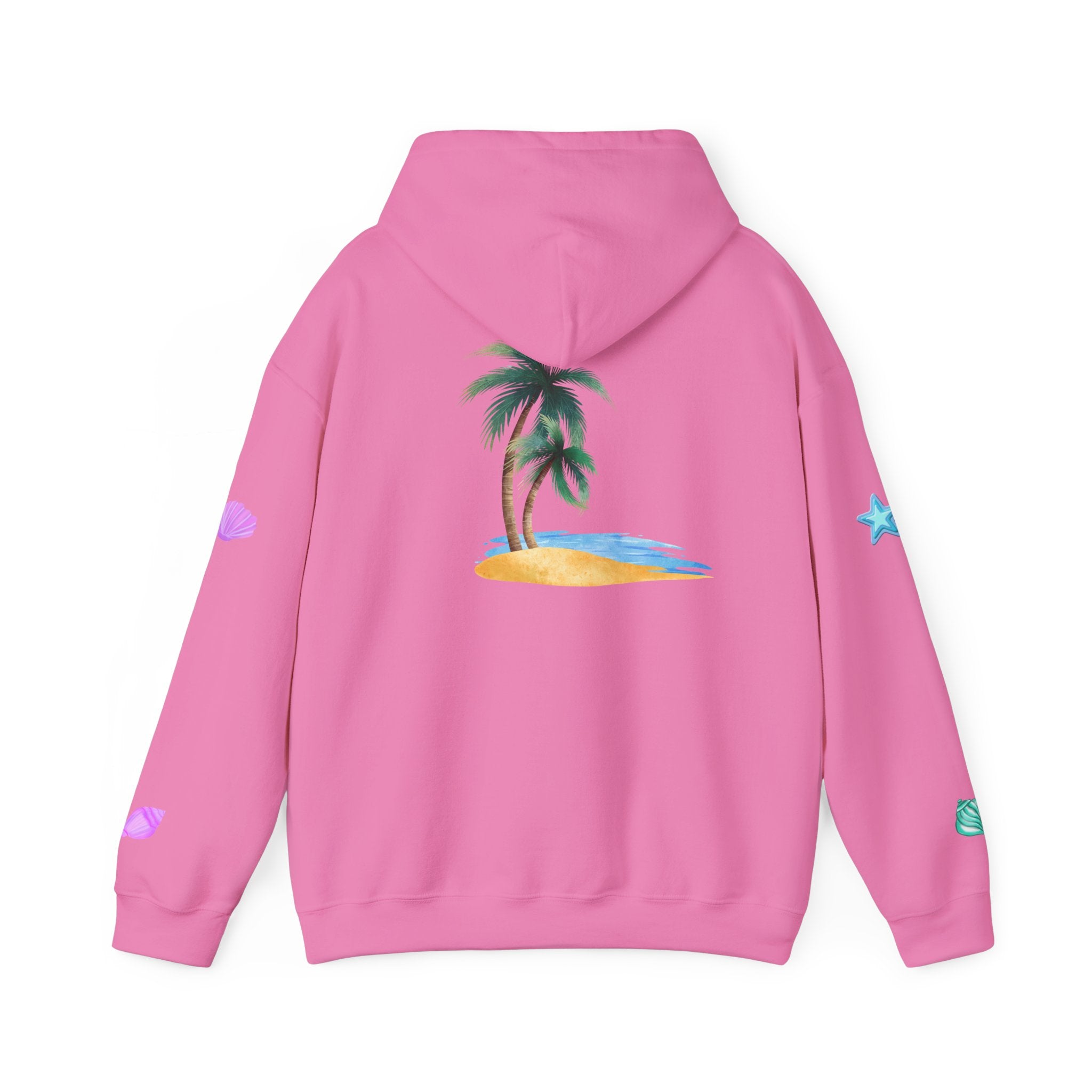 California Palm Tree Hoodie | Beach Island Graphic, Sleeve Icons