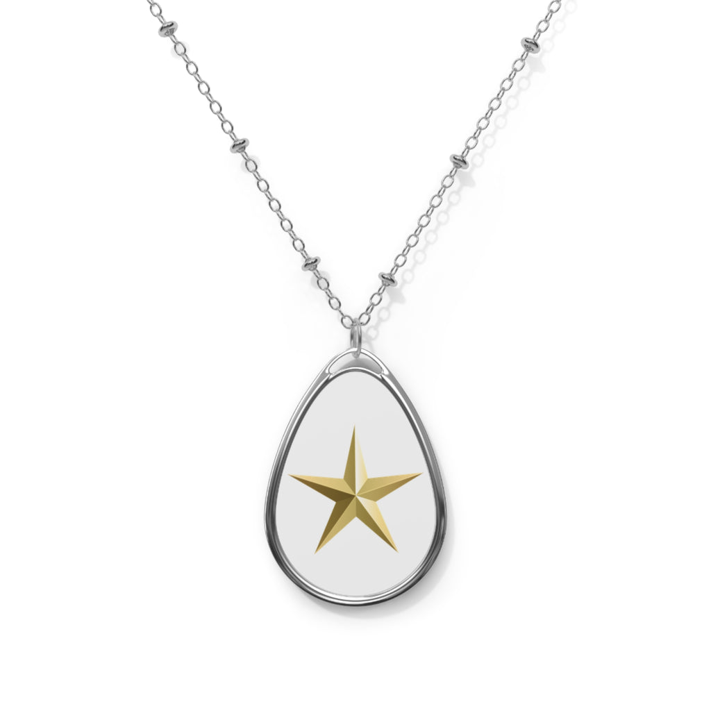 Necklace, Oval Star Women's Jewelry, Trendy Model, Gift for Beloved, Fiancé, Christmas Surprise, Unique Pendant