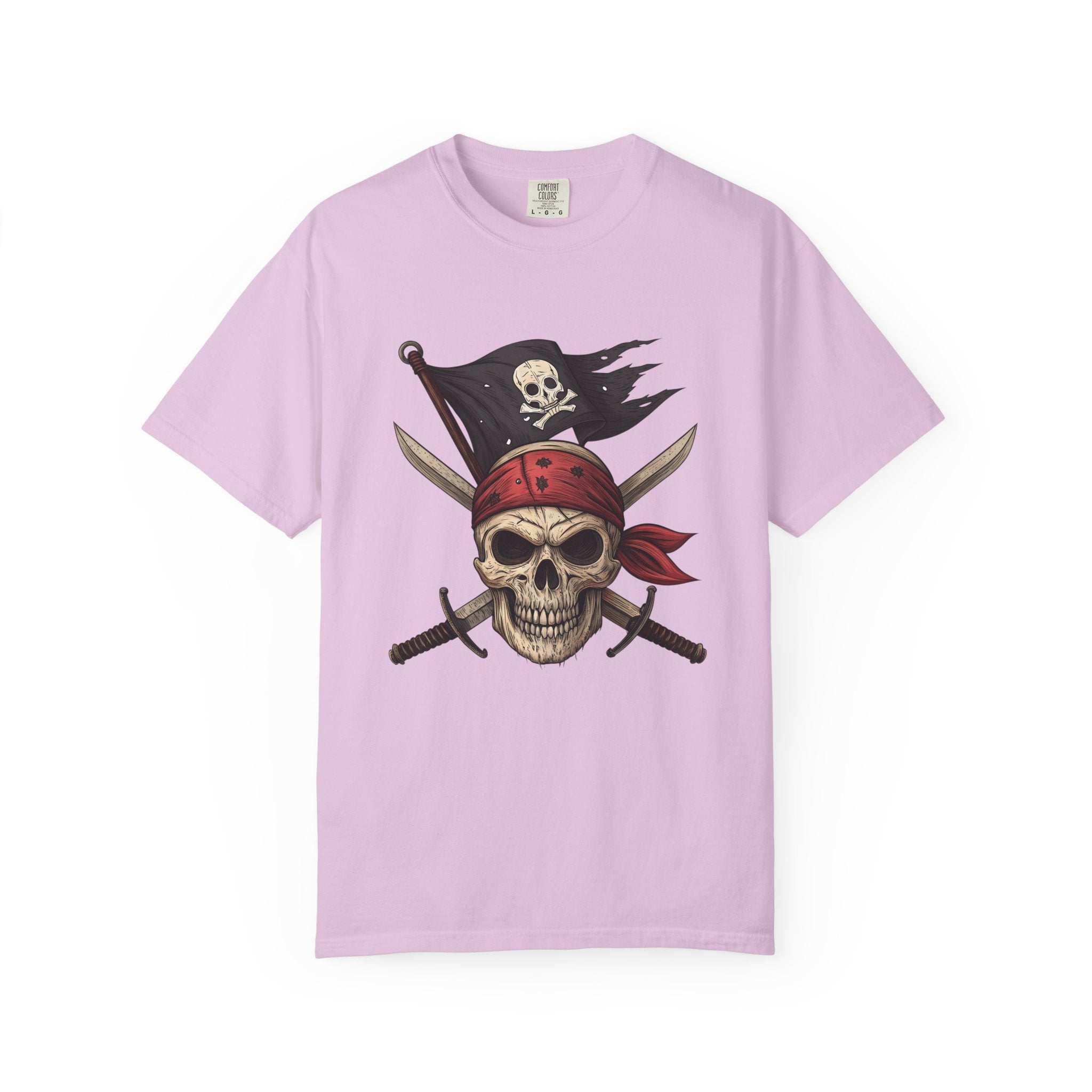 Pirate Skull T-Shirt Jolly Roger Bandana Graphic Tee