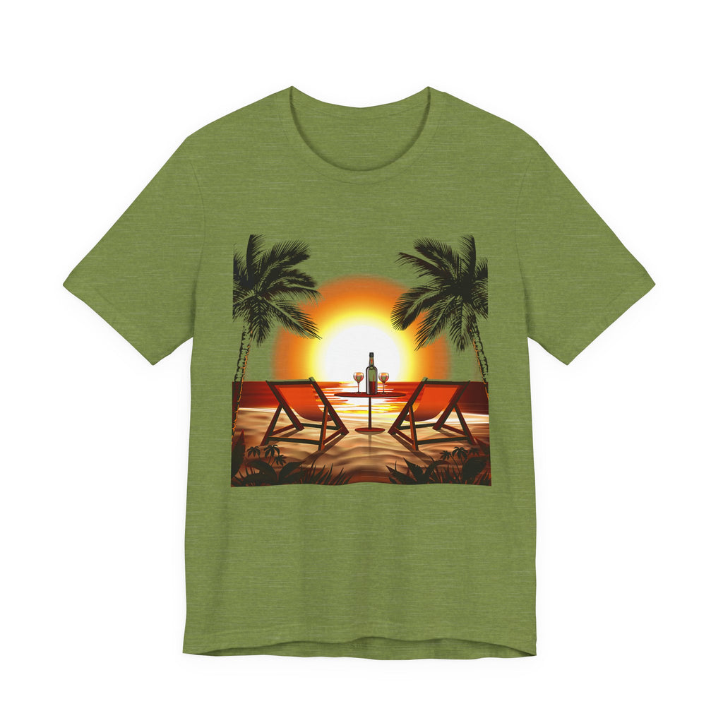 Beach Sunset with Palm Trees Tee Tropical Sunset T-Shirt