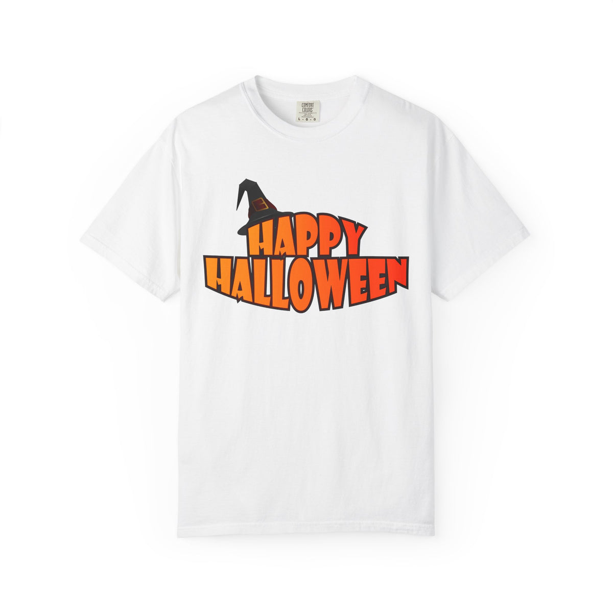 Halloween Icons T-Shirt — "Happy Halloween" Graphic Tee with Spooky Back Illustrations