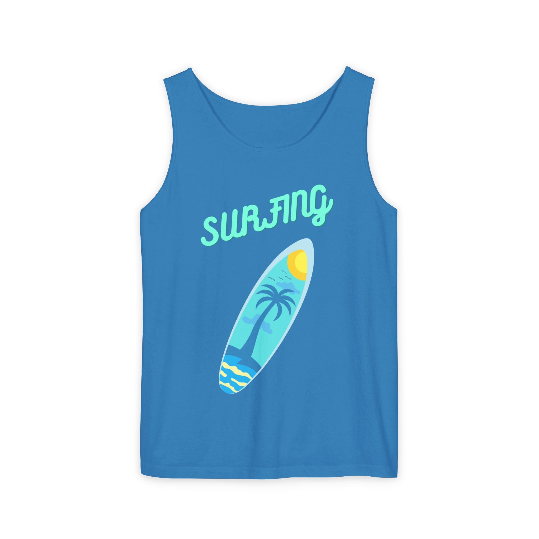 Surfing Graphic Tank Top Tropical Surfboard Beach Vibes