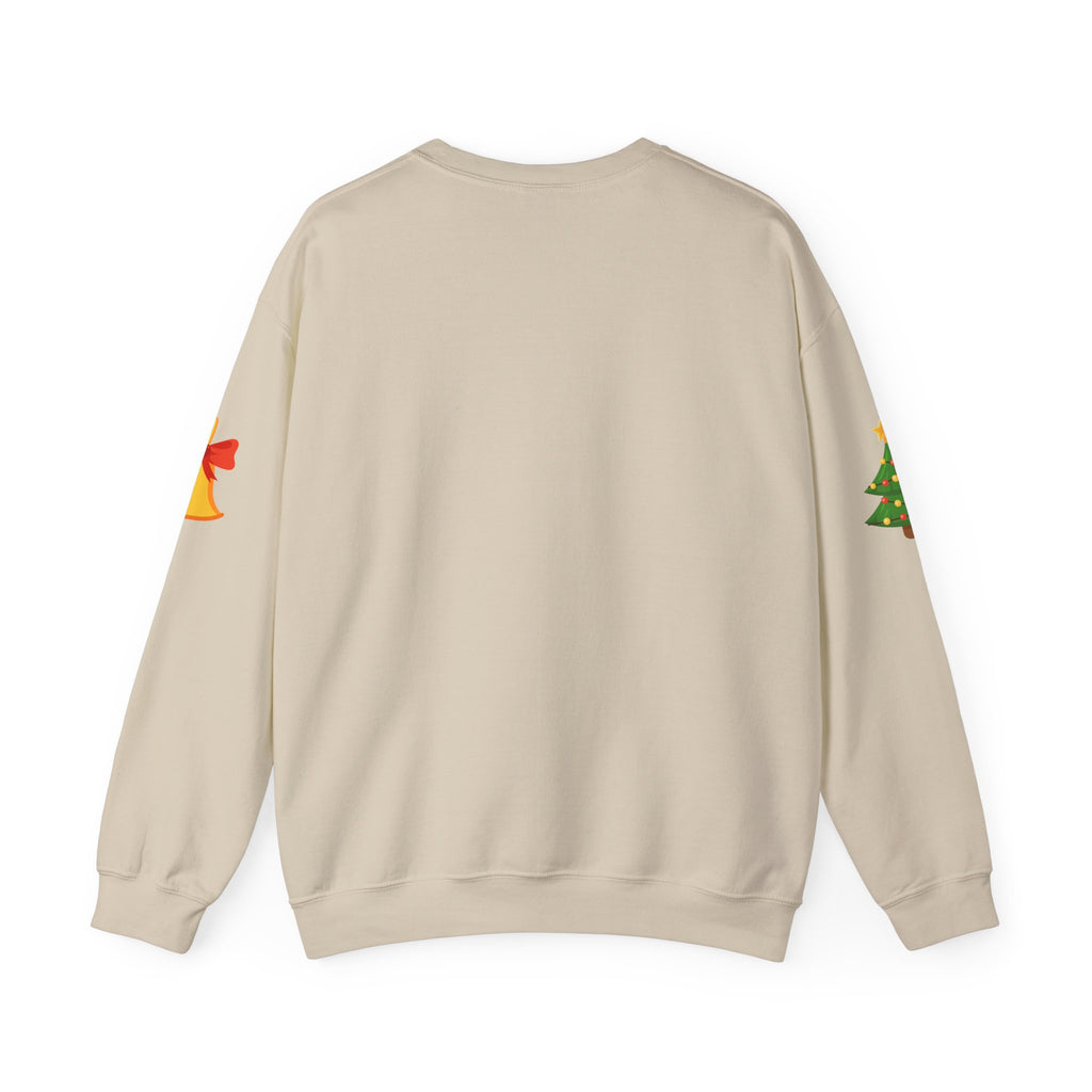 Merry Christmas script candy cane Sweatshirt | Christmas tree sleeve design