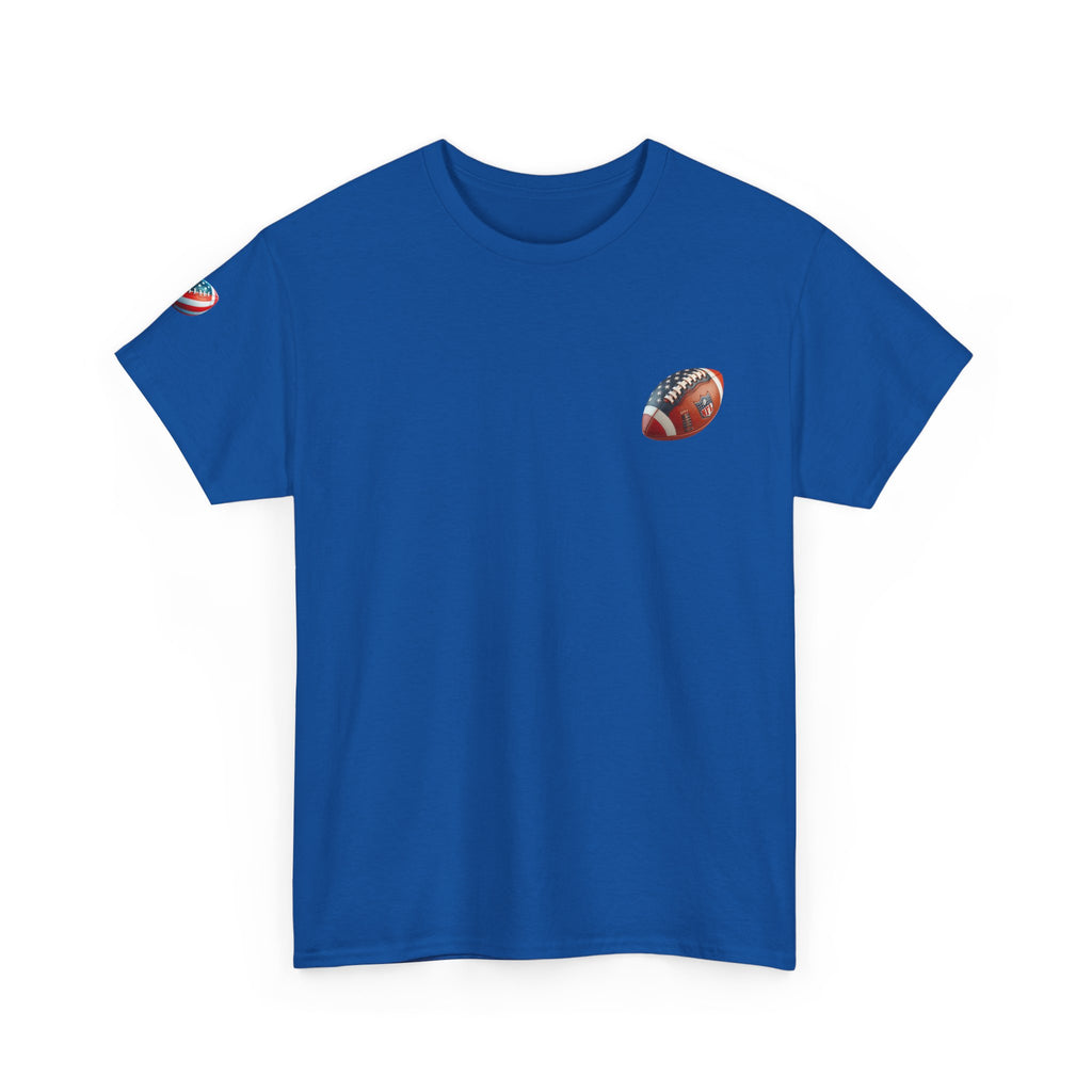 Skull Helmet Football Tee — Grunge Athletic Graphic T‑Shirt