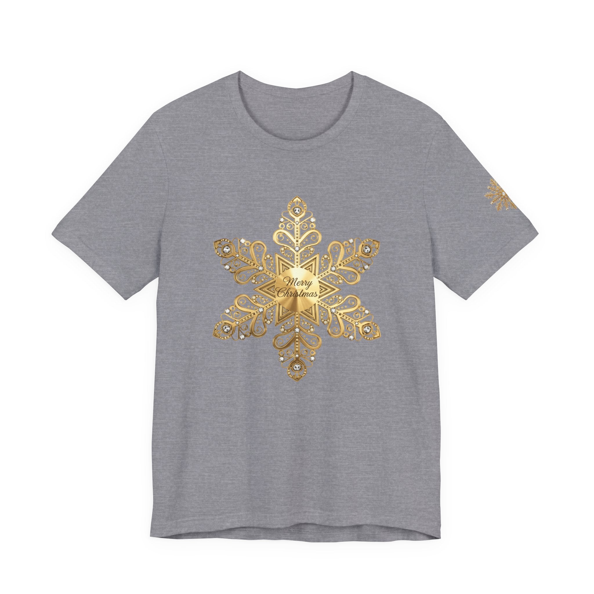 Gold Snowflake Tee Ornate Metallic Snowflake Design