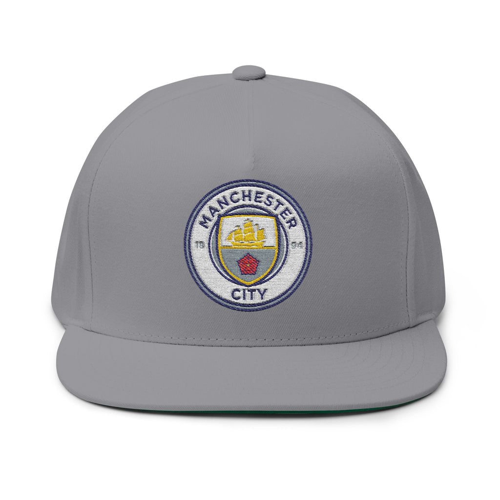 Embroidered Flat Bill Cap  Manchester City Crest