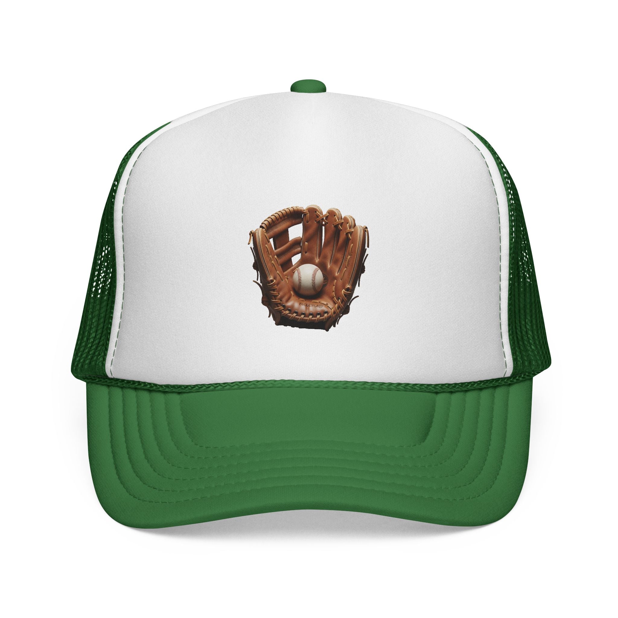 Baseball Glove Trucker Cap  Vintage Glove & Ball Mesh Hat