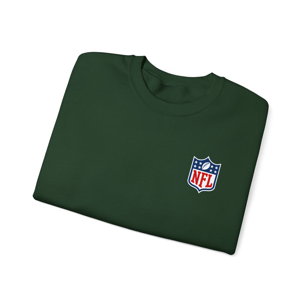 NFL Logo Crewneck Sweatshirt with American Flag Sleeve
