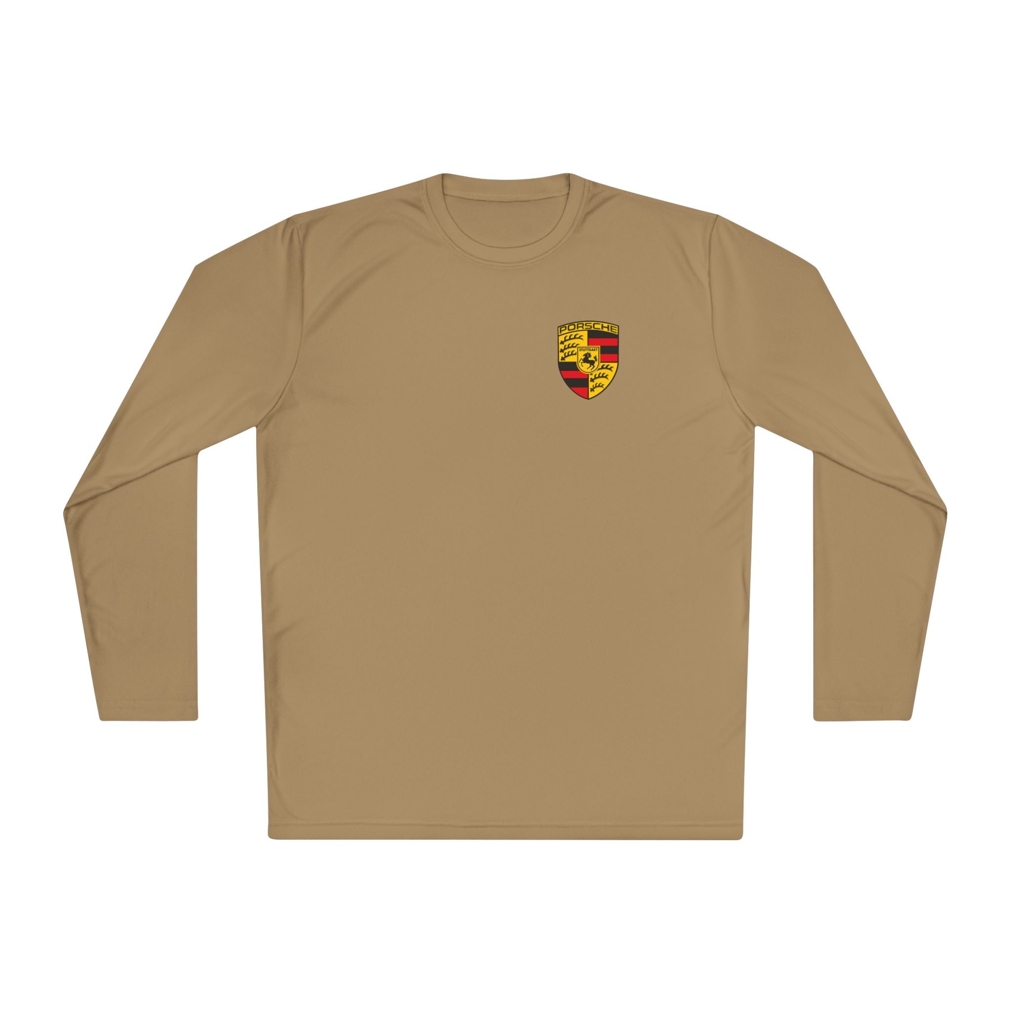 Porsche Racing Graphic Long Sleeve Tee Sports Car Crest and Rear View Print